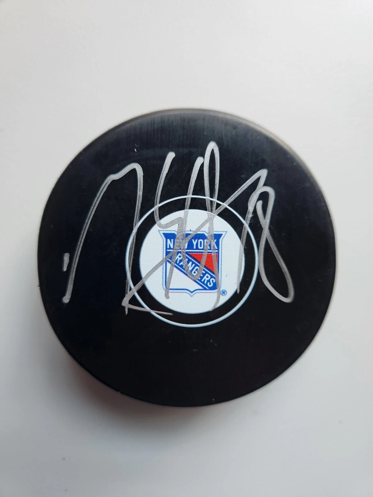 MARC STAAL SIGNED New York Rangers Hockey Puck STAR DEFENSEMEN FAN FAVORITE