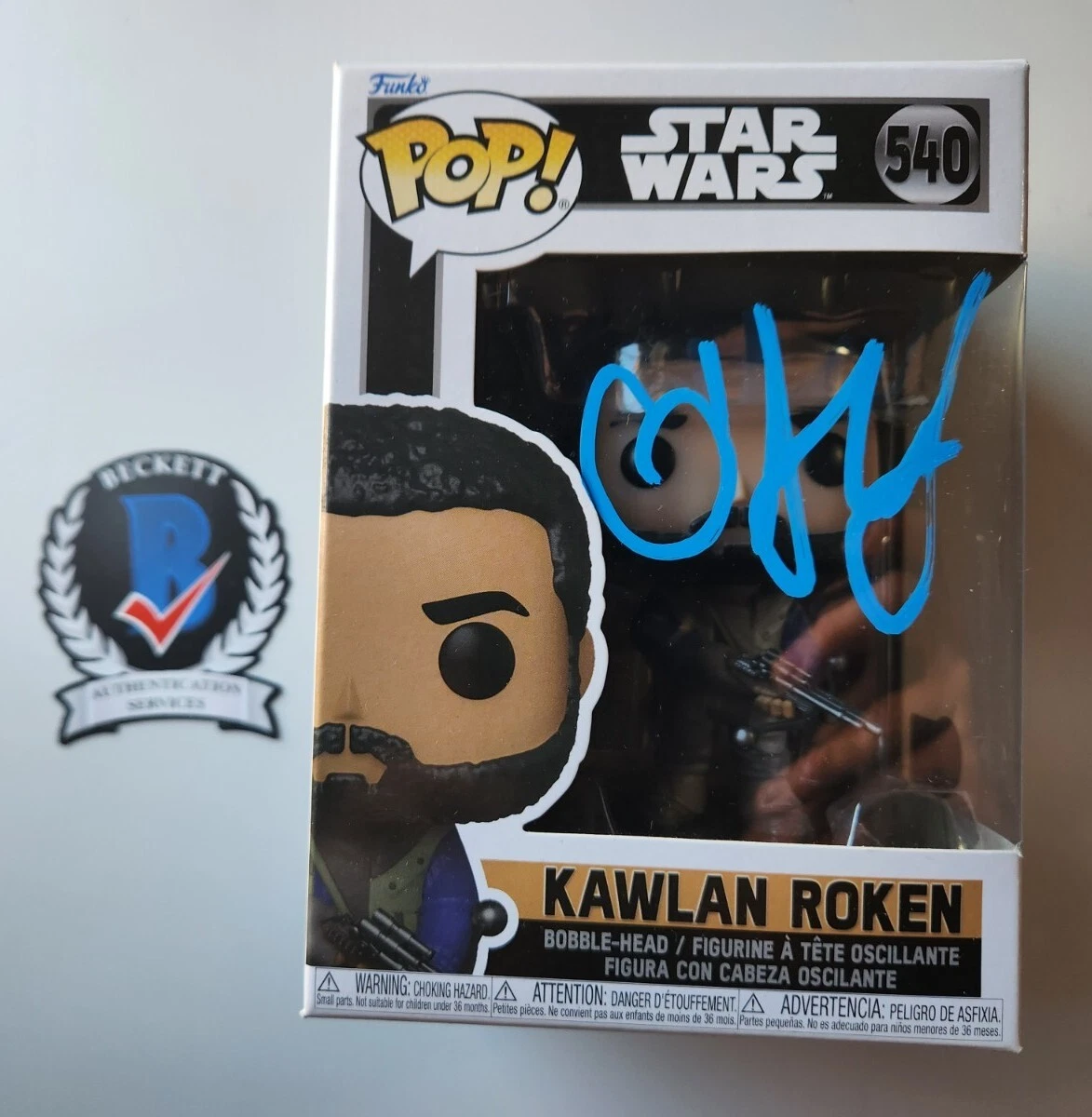 O'SHEA JACKSON SIGNED STAR WARS FUNKO POP KAWLAN ROKEN OBI WAN BRCKETT BAS COA