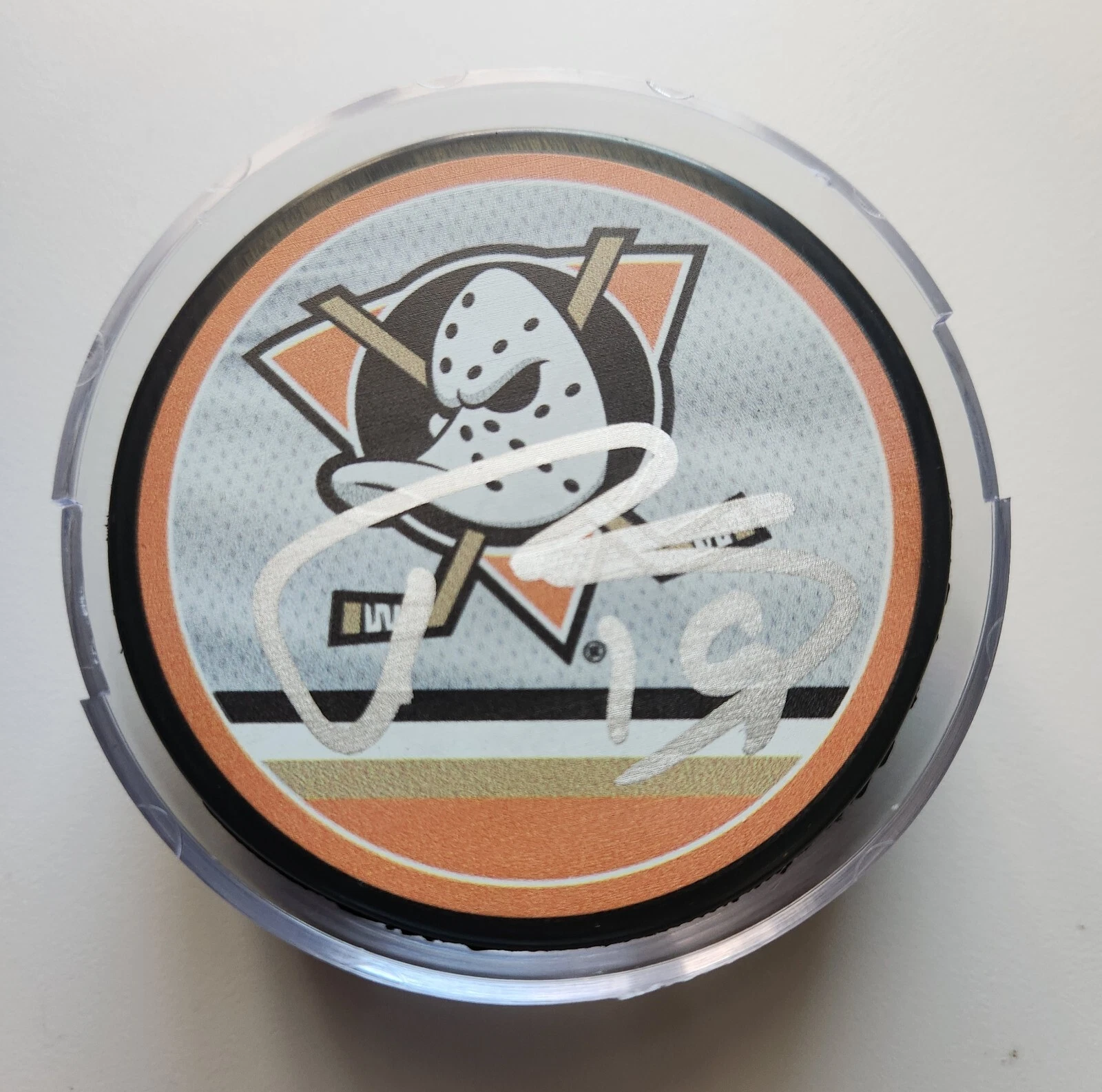 TROY TERRY SIGNED ANAHEIM DUCKS NHL PUCK YOUNG STAR AUTOGRAPHED