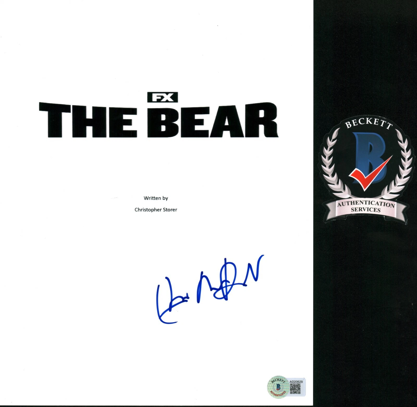 EBON MOSS BACHRACH SIGNED The Bear Cousin Full Pilot Script Beckett COA BAS