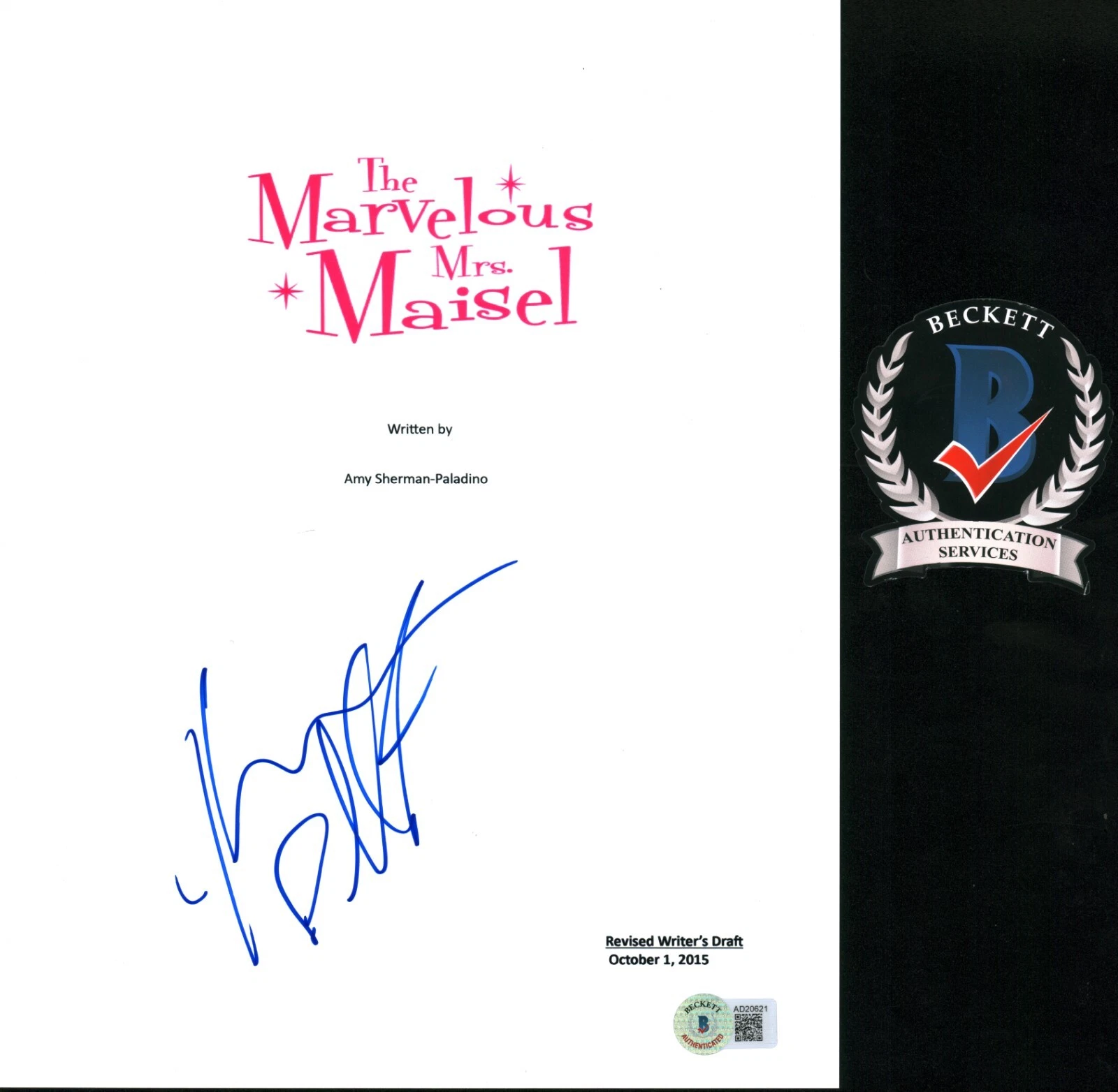 KEVIN POLLAK Signed Marvelous Mrs.Maisel Full Pilot Script Beckett COA