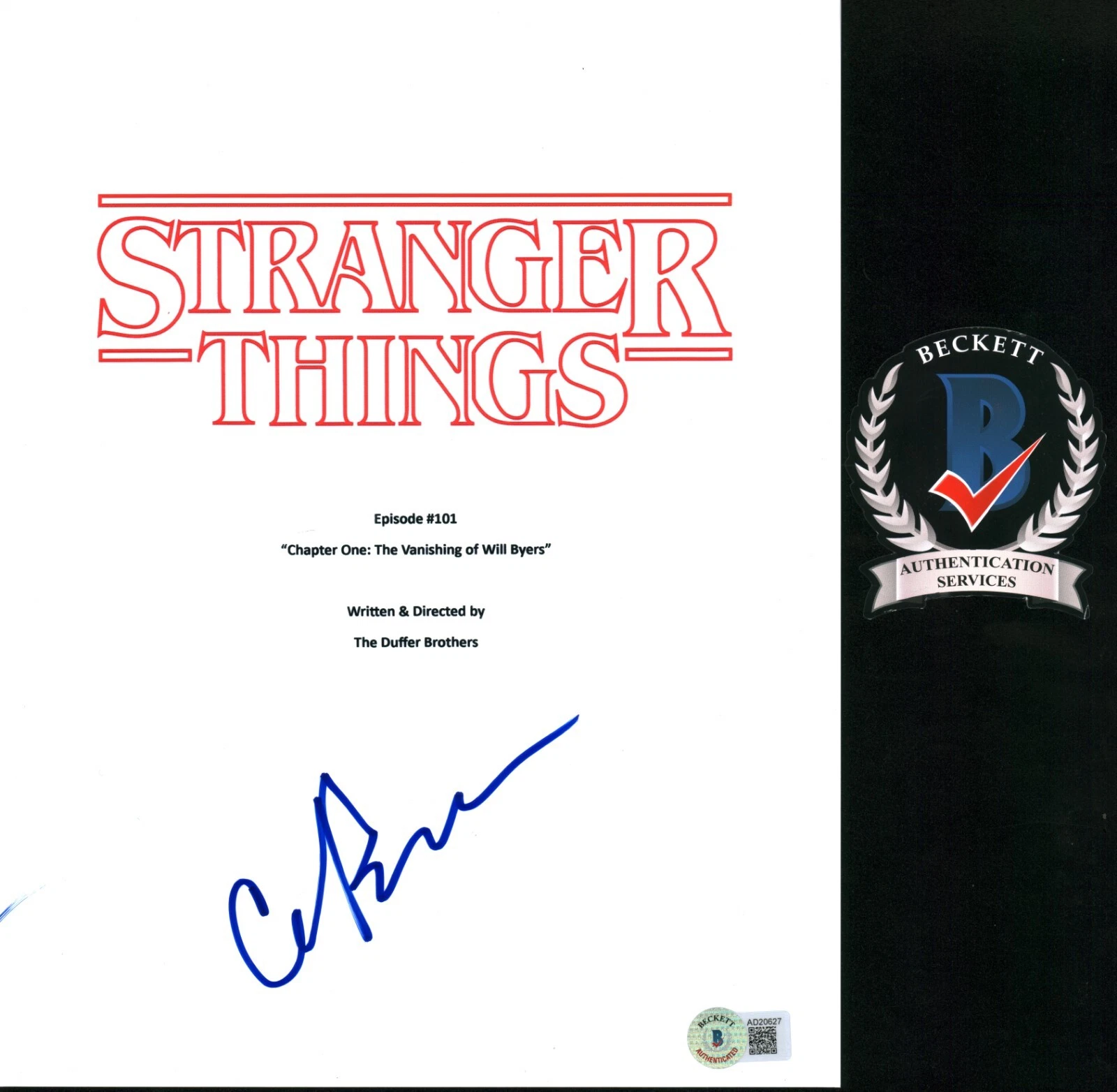 CARA BUONO SIGNED STRANGER THINGS PILOT TV SCRIPT BECKETT BAS COA