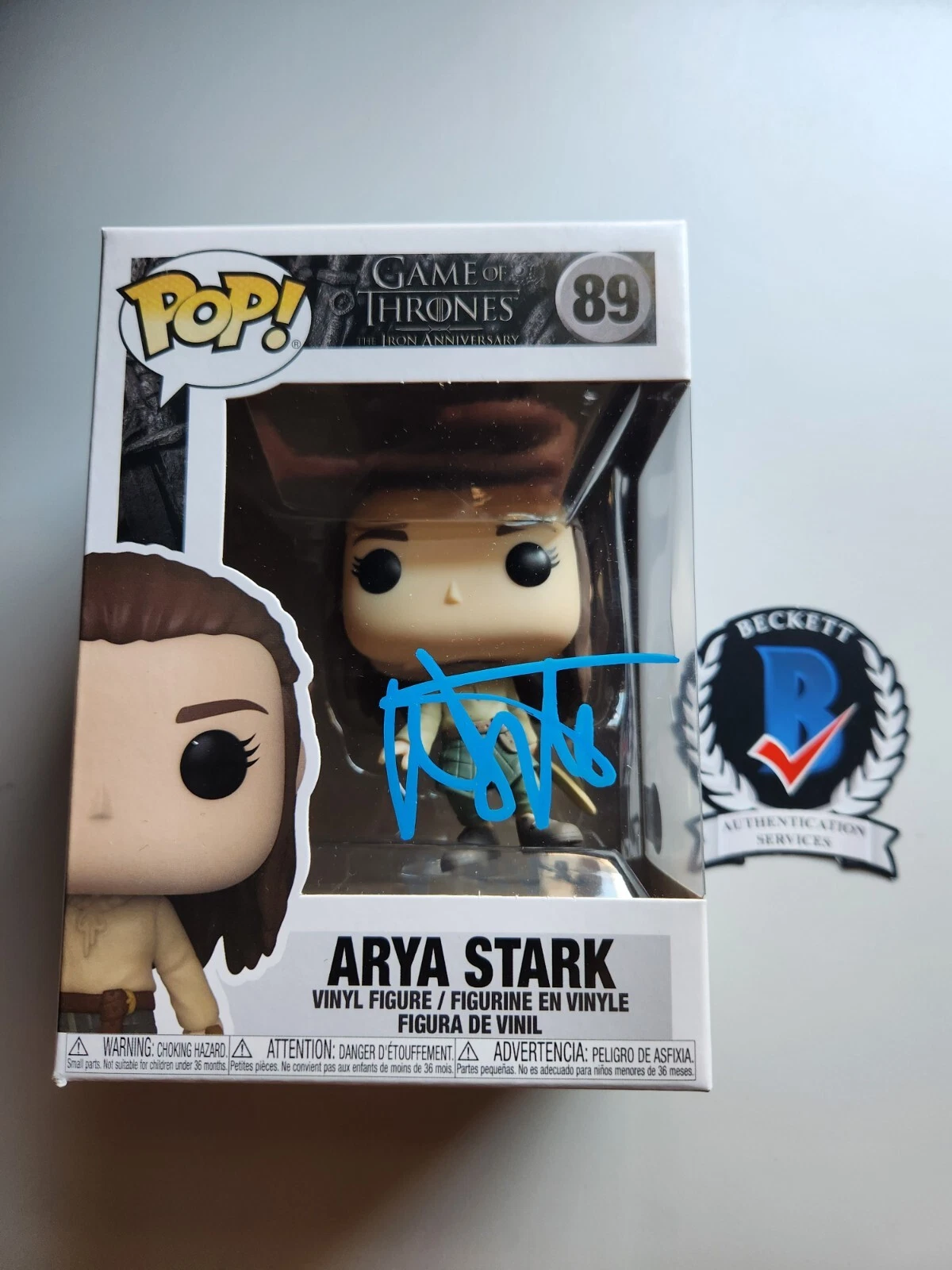 MAISIE WILLIAMS SIGNED ARYA GAME OF THRONES FUNKO POP BECKETT BAS COA STARK