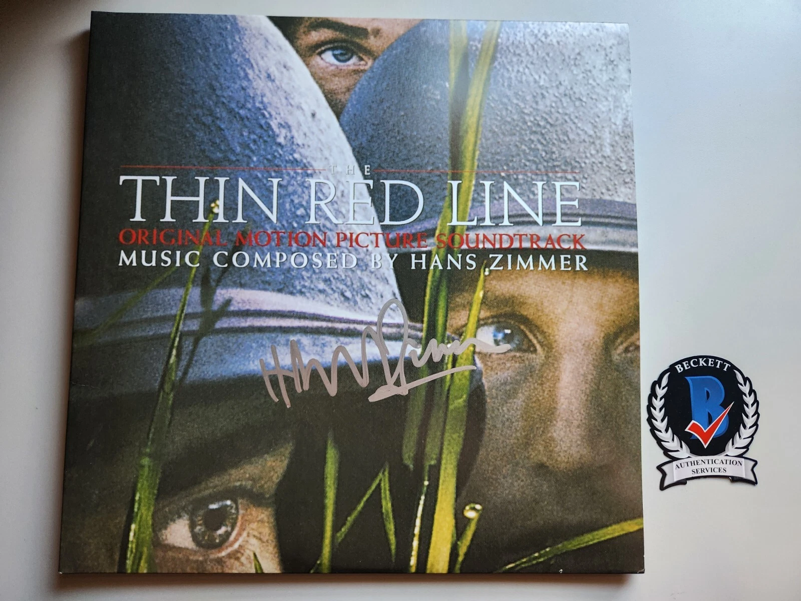 HANS ZIMMER SIGNED THIN RED LINE VINYL LP SOUNDTRACK BECKETT BAS COA