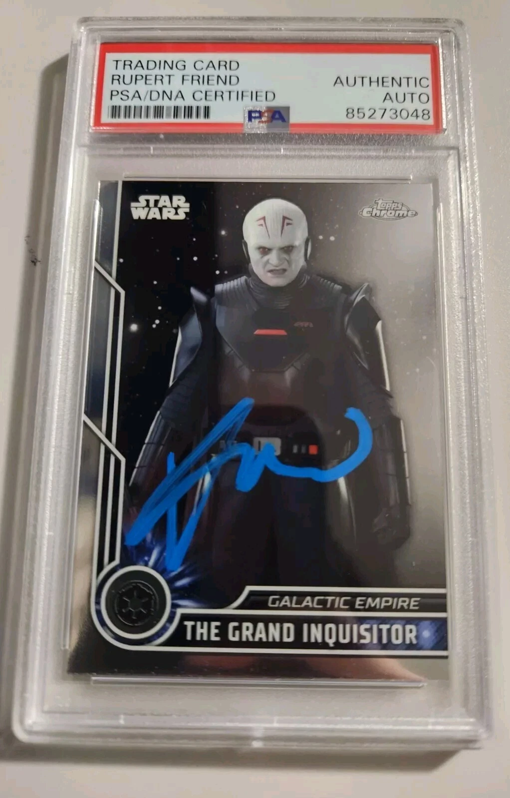RUPERT FRIEND SIGNED TOPPS CHROME GRAND INQUISITOR STAR WARS TRADING CARD PSA