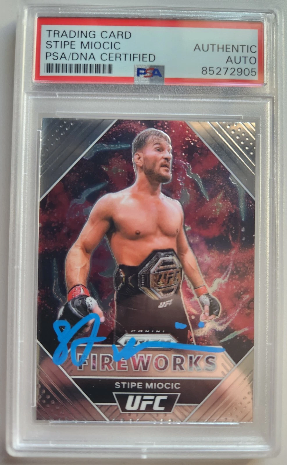 STIPE MIOCIC SIGNED UFC CARD PANINI PRIZM HEAVYWEIGHT CHAMP LEGEND PSA SLAB