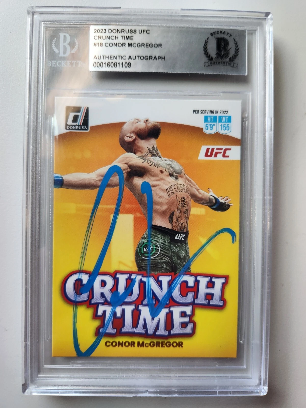 CONOR MCGREGOR SIGNED NOTORIOUS UFC TRADING CARD BECKETT BAS COA IRELAND MAC
