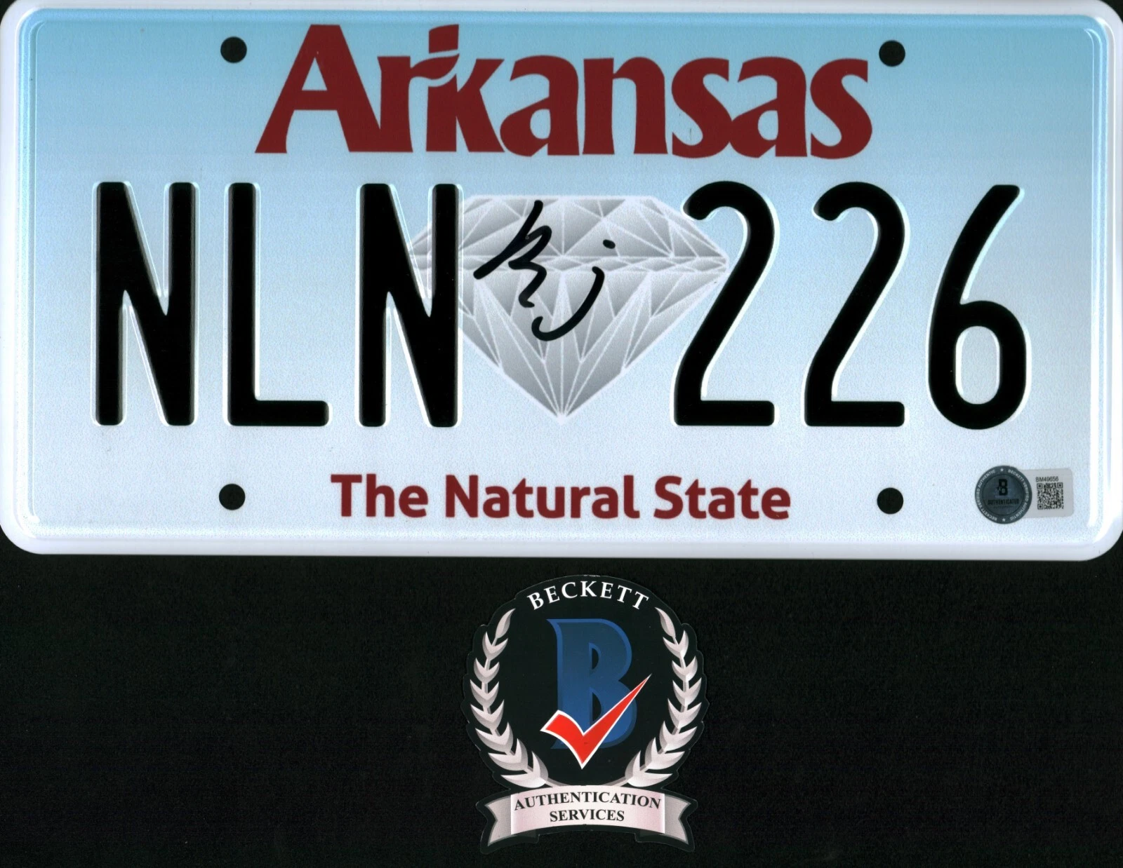 DAISY EDGAR JONES SIGNED TWISTERS KATE ARKANSAS LICENSE PLATE BECKETT BAS COA