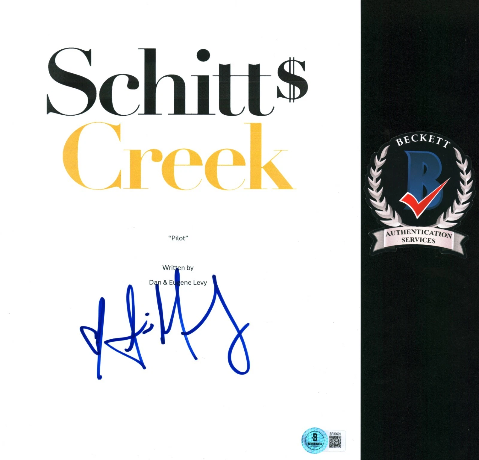 ANNIE MURPHY SIGNED SCHITTS CREEK FULL PILOT SCRIPT BECKETT COA BAS