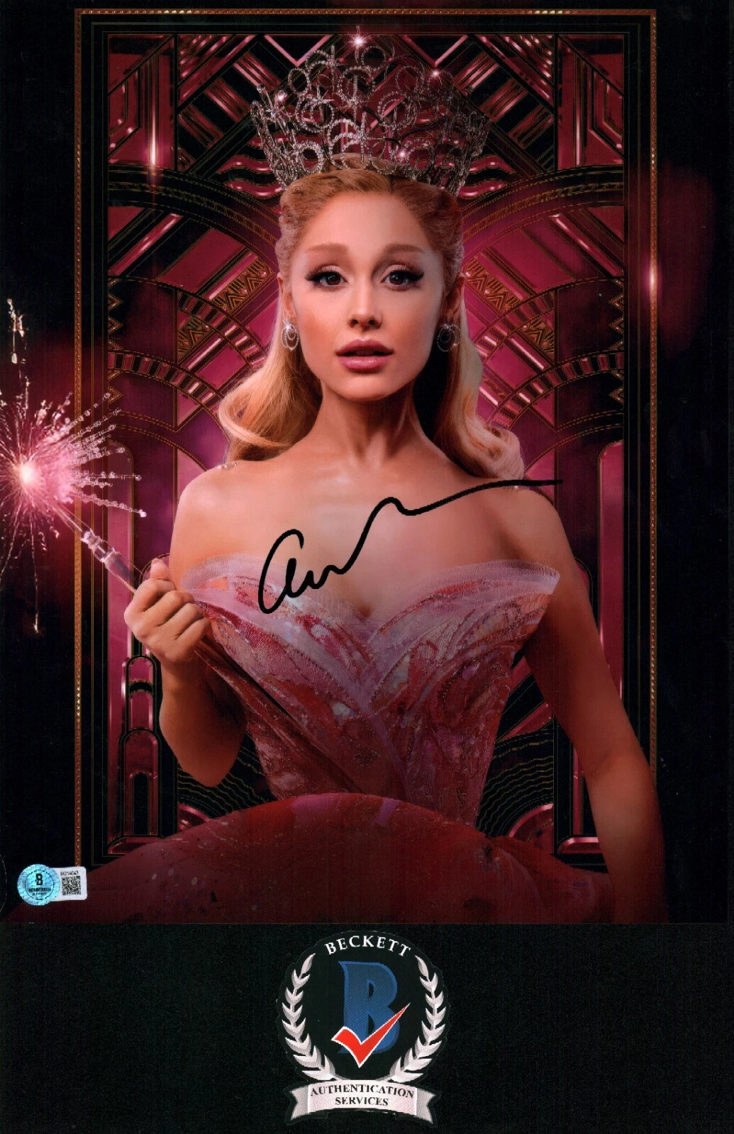 ARIANA GRANDE SIGNED WICKED GLINDA PRETTY POP STAR 11X14 PHOTO BECKETT BAS COA