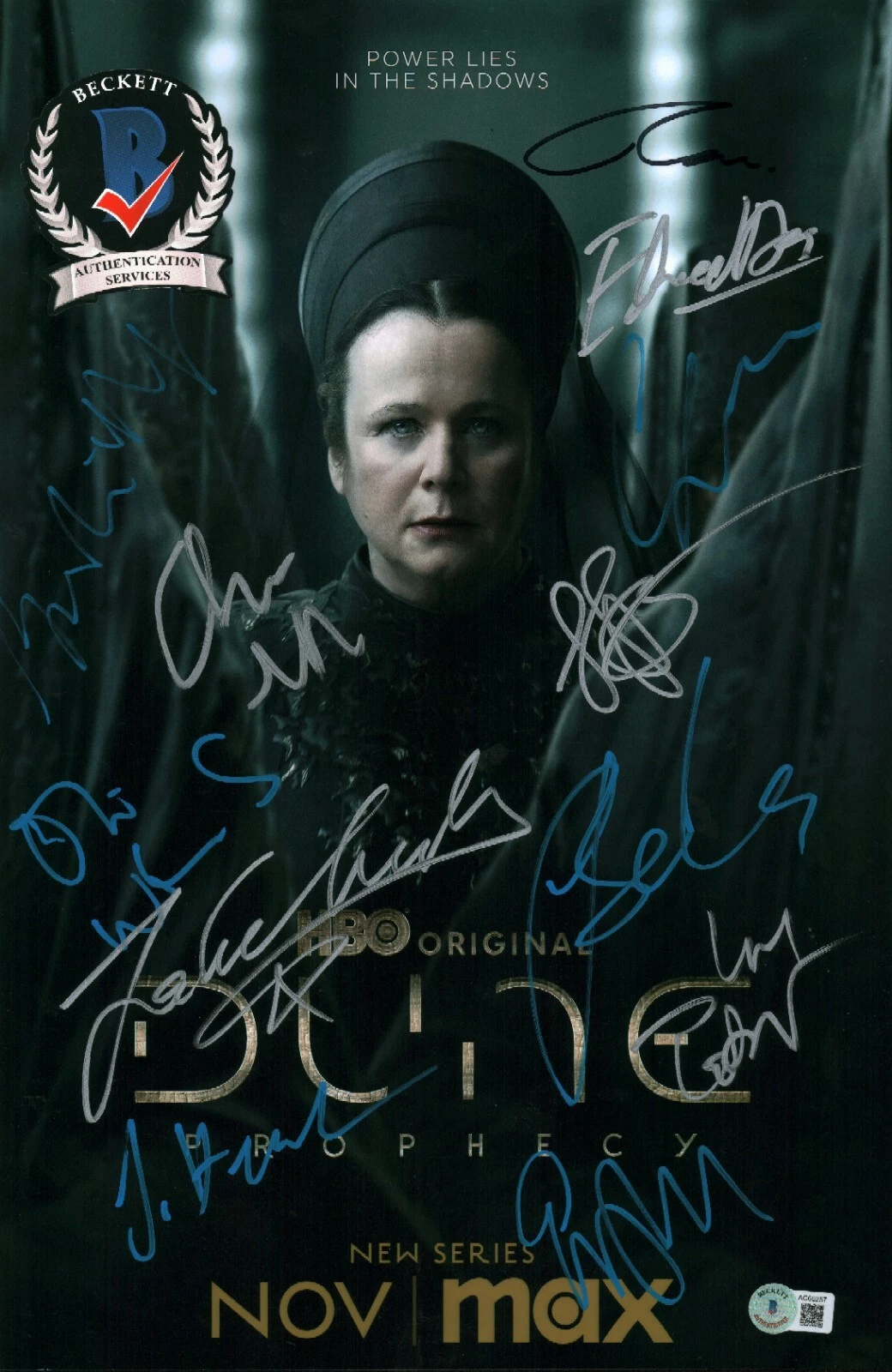 DUNE PROPHECY SIGNED CAST PHOTO 11X17 WILLIAM, WATSON, HEUSTON +9 BAS COA LOA