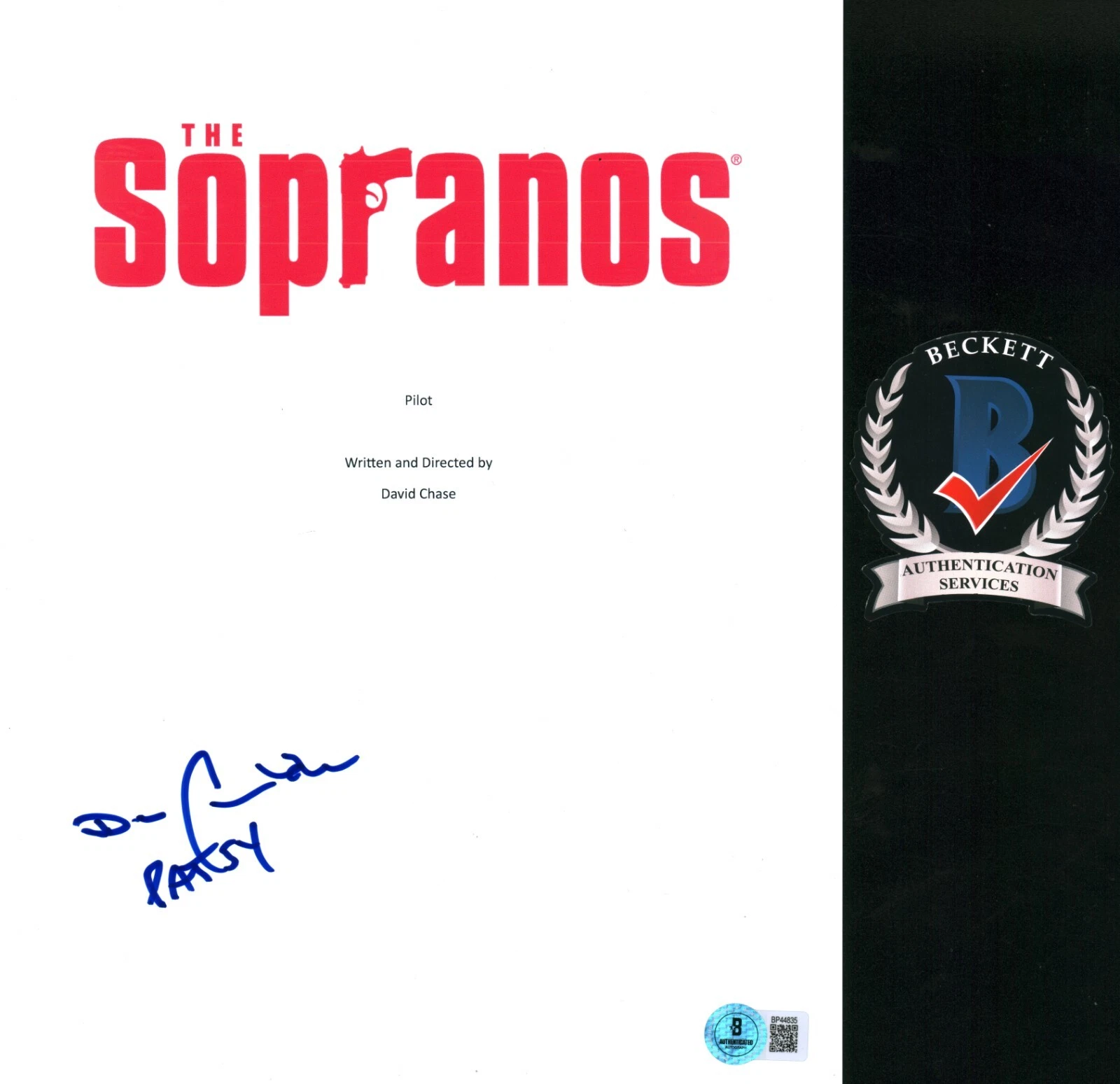 DAN GRIMALDI SIGNED THE SOPRANOS PATSY PARISI FULL PILOT SCRIPT BECKETT BAS COA