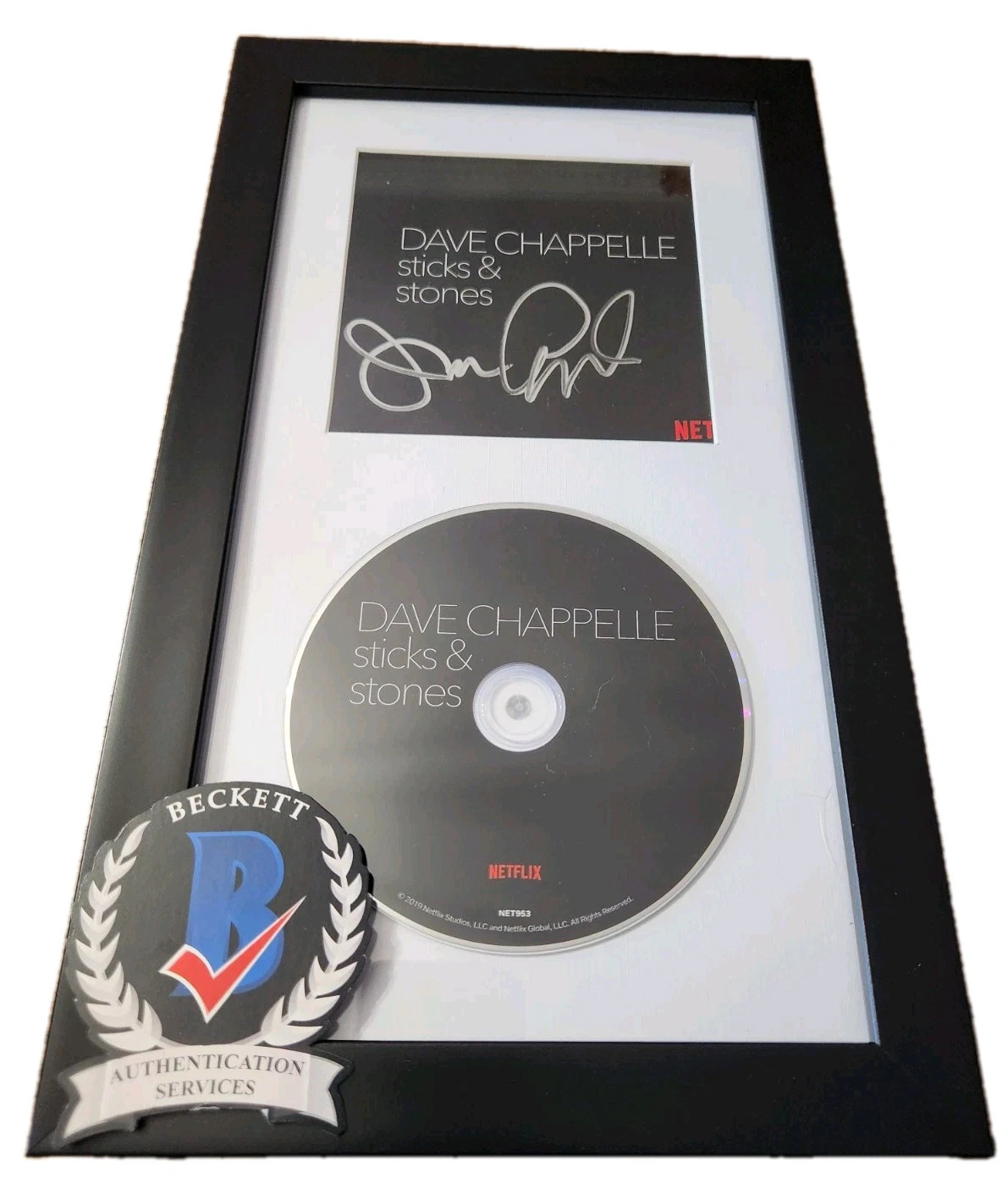 DAVE CHAPPELLE SIGNED STICKS & STONES CD SHOW NETFLIX COMEDIAN ACTOR BAS COA