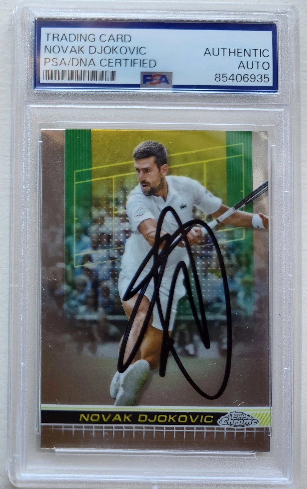 Novak Djokovic Signed Auto Topps Chrome Tennis 2024 Autographed PSA/DNA