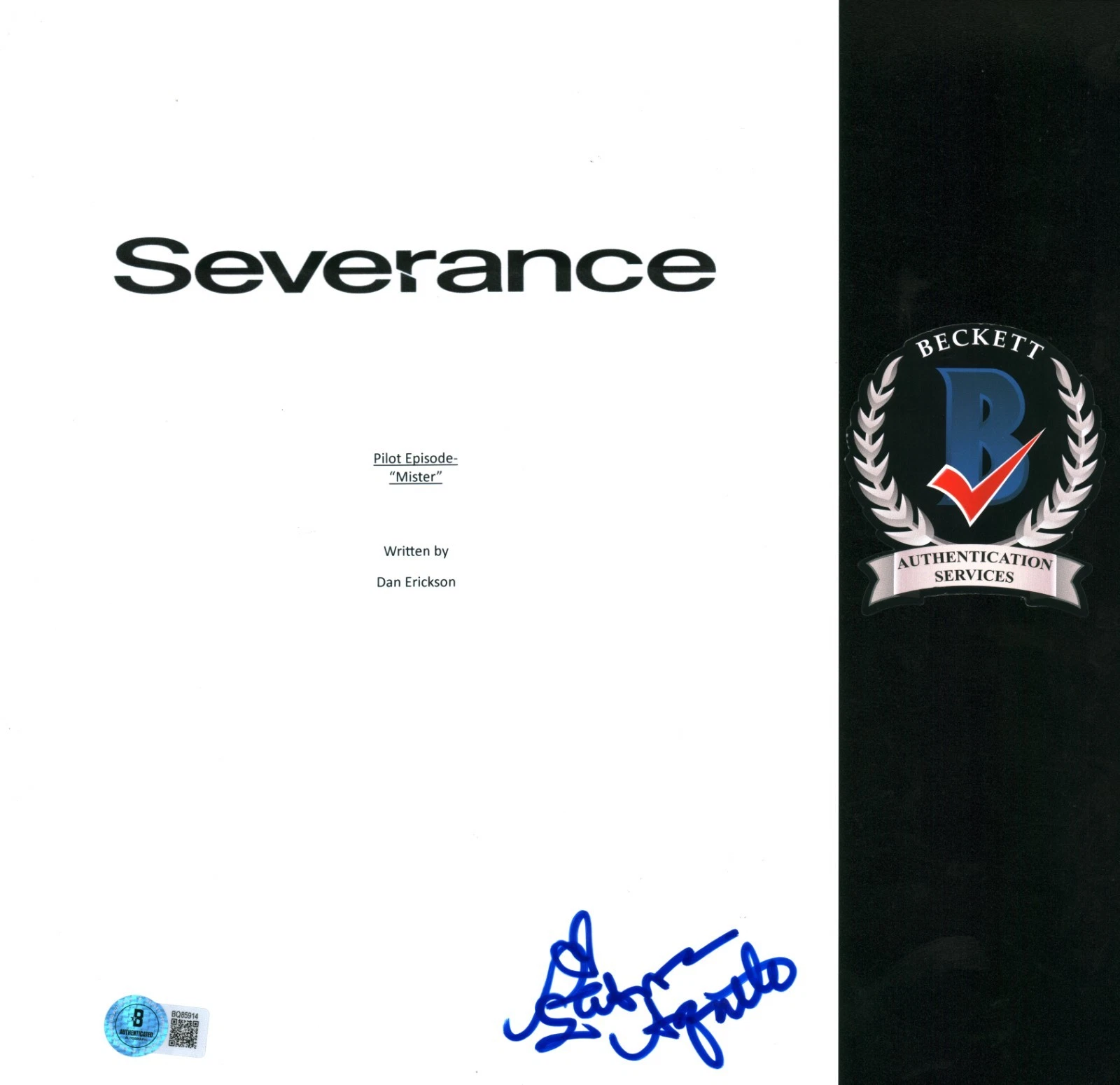 Patricia Arquette Signed Severance Harmony Kobel Full Pilot Script COA BAS