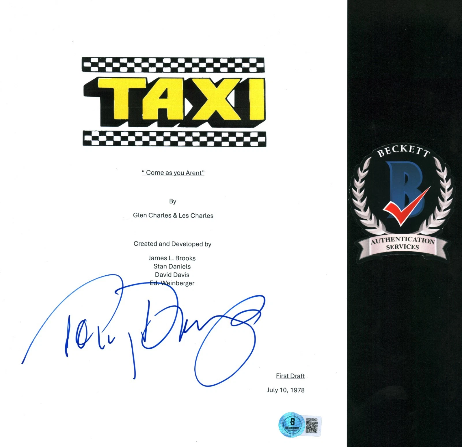 Tony Danza Signed Autograph Taxi Full Episode Script Tony Banta BAS COA