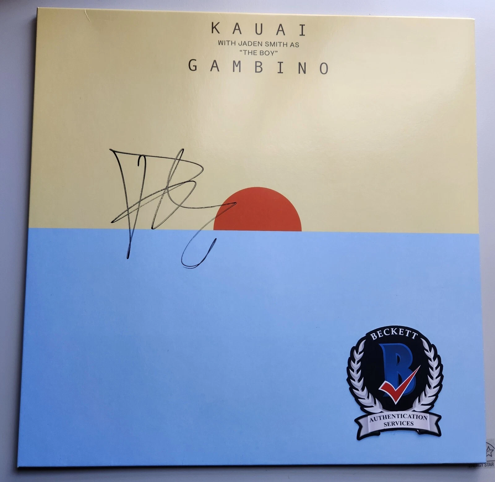 DONALD GLOVER CHILDISH GAMBINO SIGNED KAUAI VINYL BECKETT BAS COA