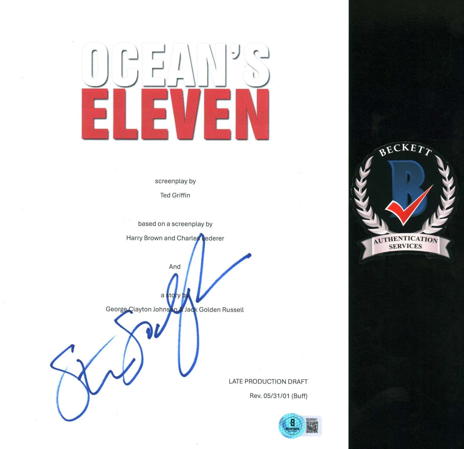 Steven Soderbergh Signed Autograph Oceans Eleven Director Movie Script BAS COA