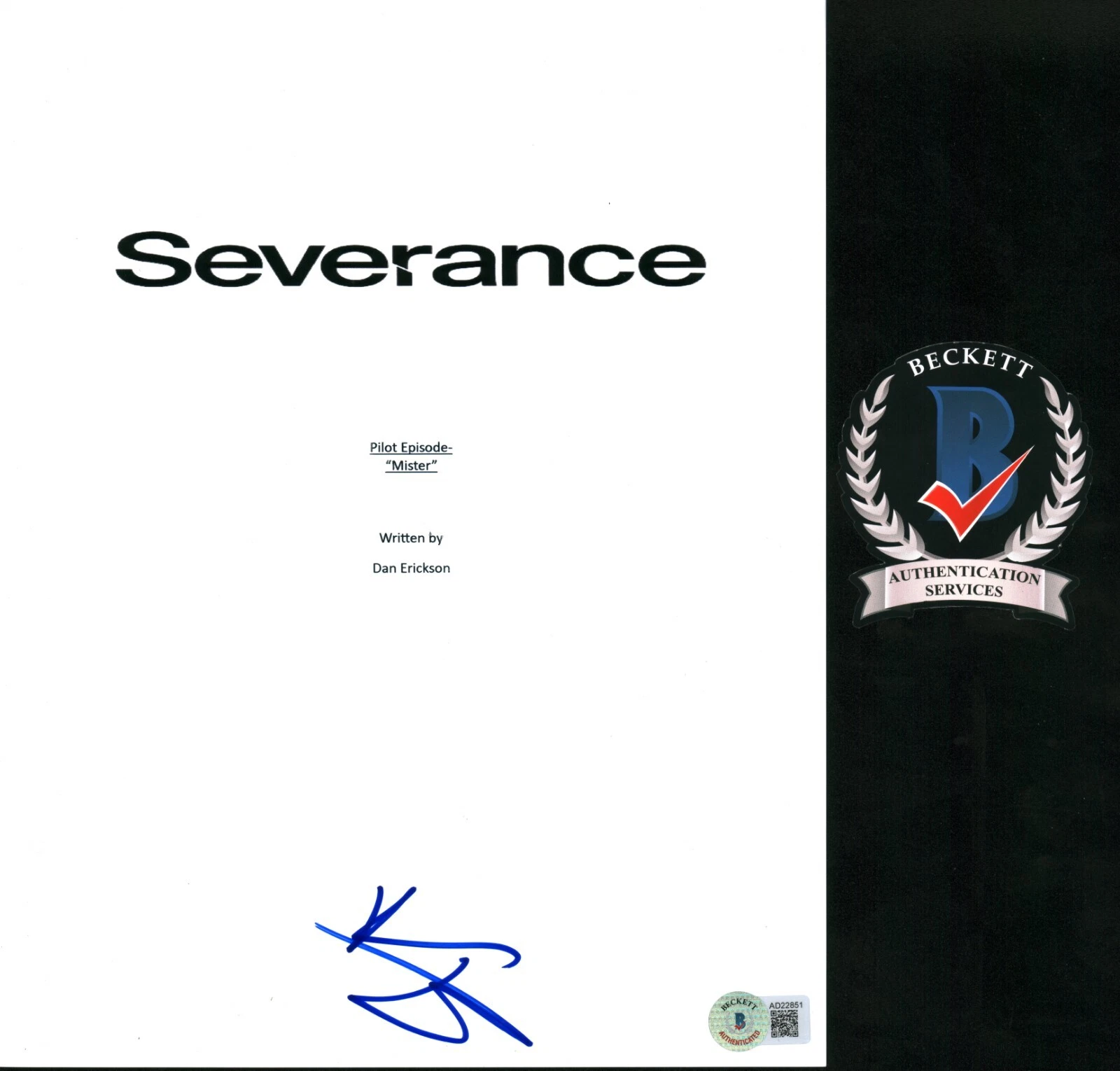 BEN STILLER SIGNED SEVERANCE Full Pilot Script Beckett COA BAS Director