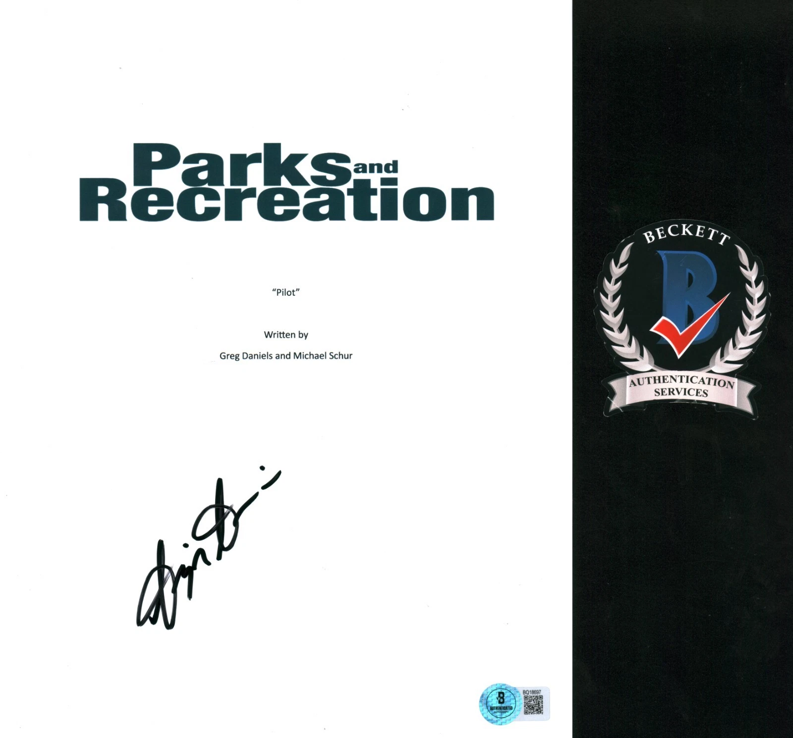 Aziz Ansari Signed Parks And Recreation Tom Full Pilot Script Beckett COA