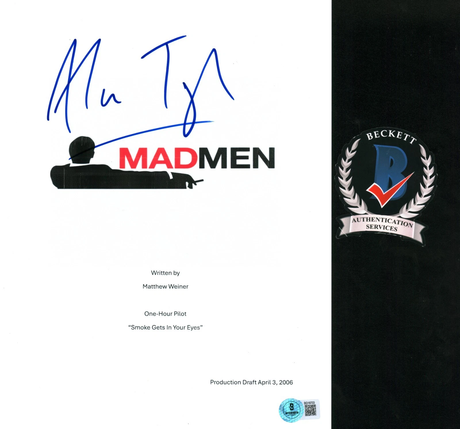 Alan Taylor Signed Mad Men Director Full Pilot Script Beckett COA