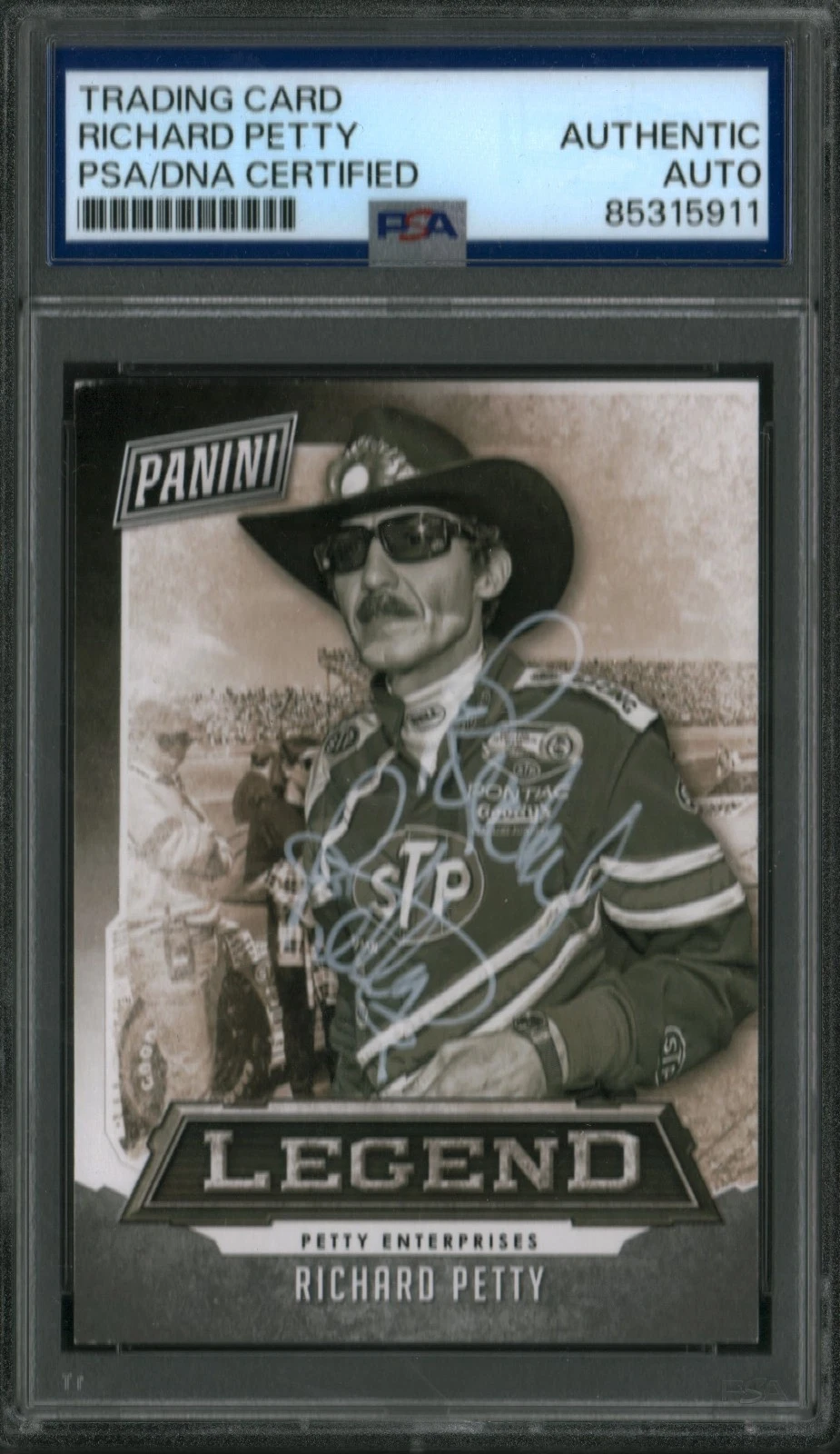 Richard Petty Signed Panini National Racing Legend Autographed PSA/DNA