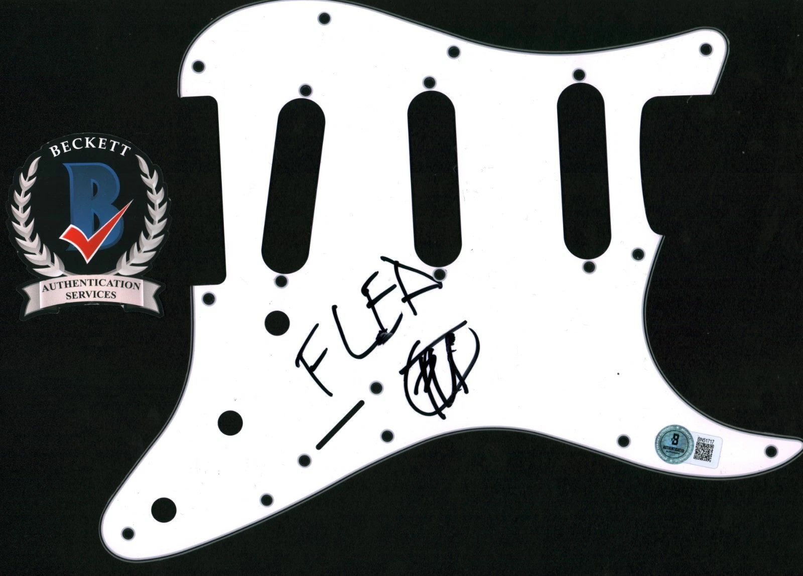 FLEA SIGNED PICK GUARD STRAT GUITAR RED HOT CHILI PEPPERS LEGEND ROCKER BAS COA