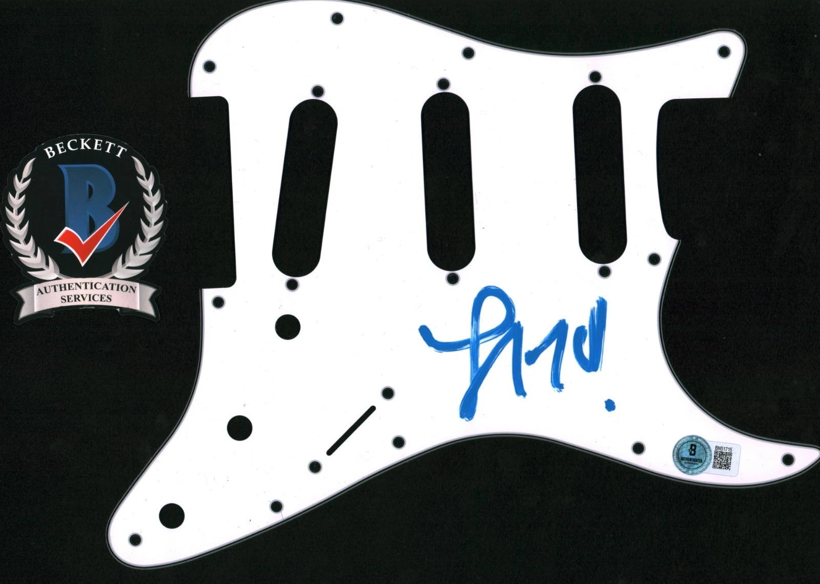 LIZZO SIGNED PICK GUARD STRAT GUITAR TALENTED SINGER SPECIAL CUZ I LOVE YOU COA