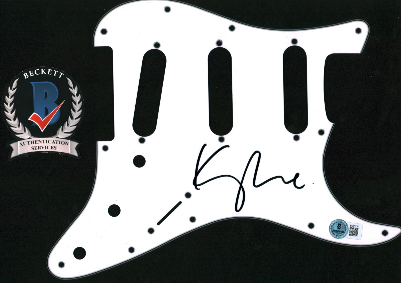 KYLIE MINOGUE SIGNED PICK GUARD STRAT GUITAR FEVER PRINCESS OF POP COA BAS