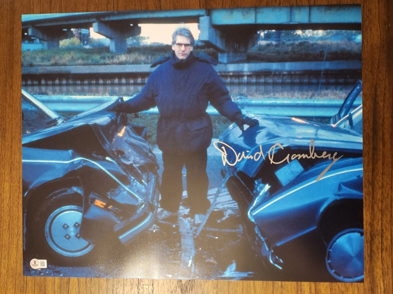 DAVID CRONENBERG SIGNED 16X20 PHOTO CRASH LEGENDARY HORROR DIRECTOR BAS COA