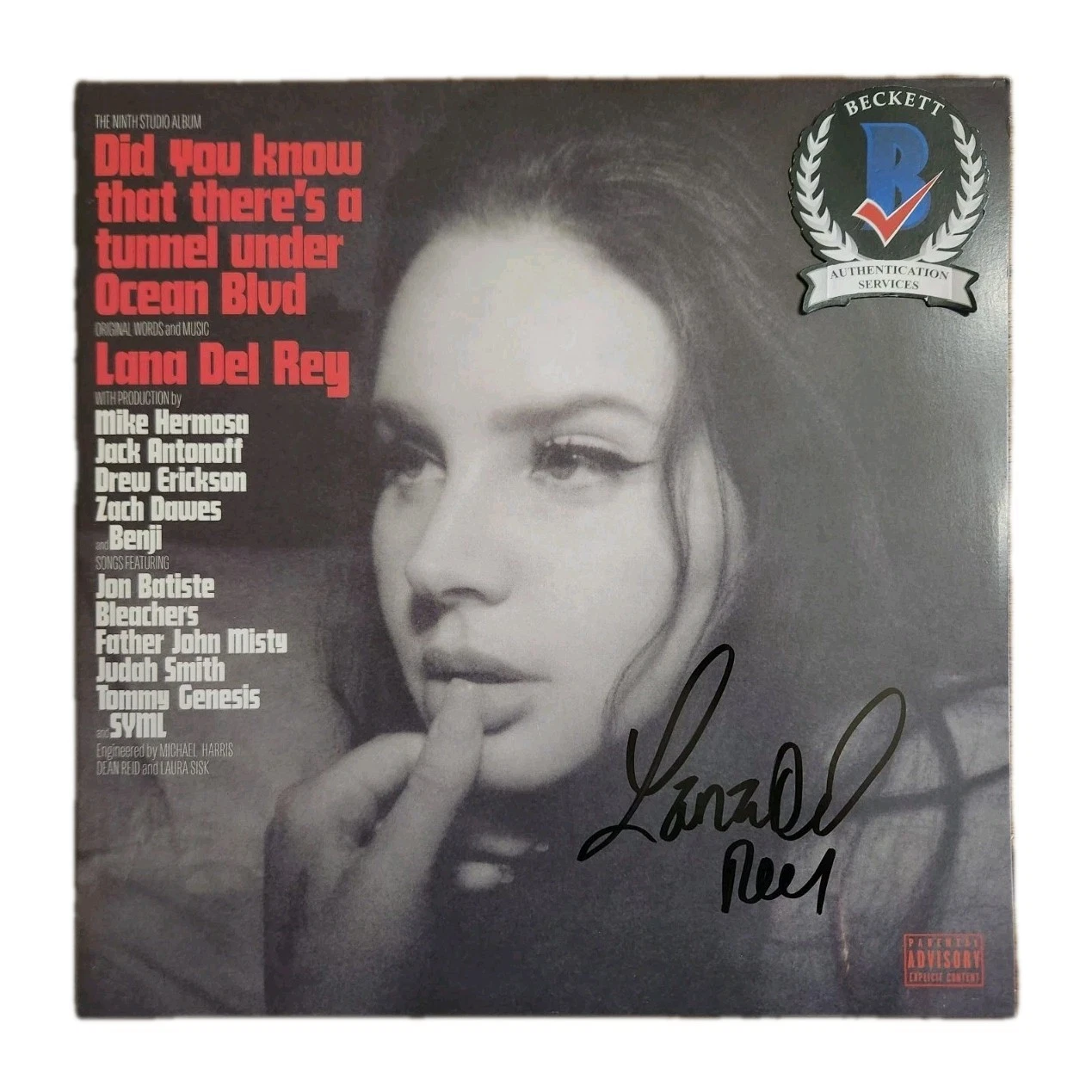 LANA DEL REY SIGNED PROOF DID YOU KNOW THAT THERES A TUNNEL UNDER VINYL BAS LOA