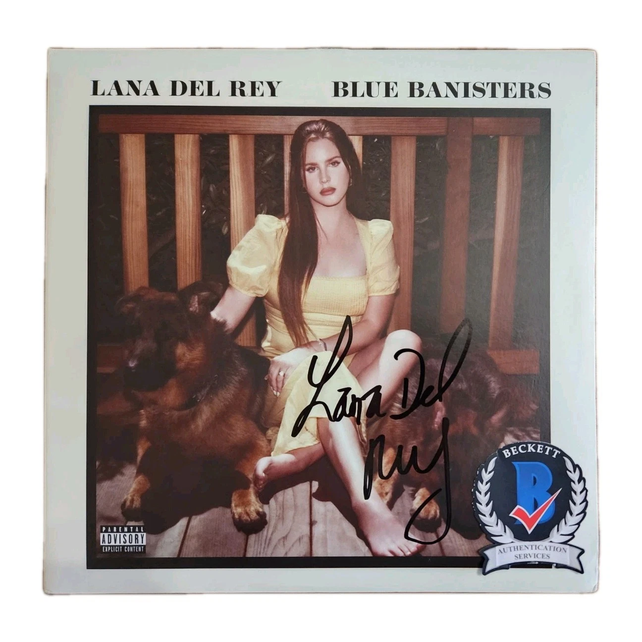 LANA DEL REY SIGNED PROOF BLUE BANNISTERS VINYL LP BEAUTIFUL SINGER READ BAS LOA