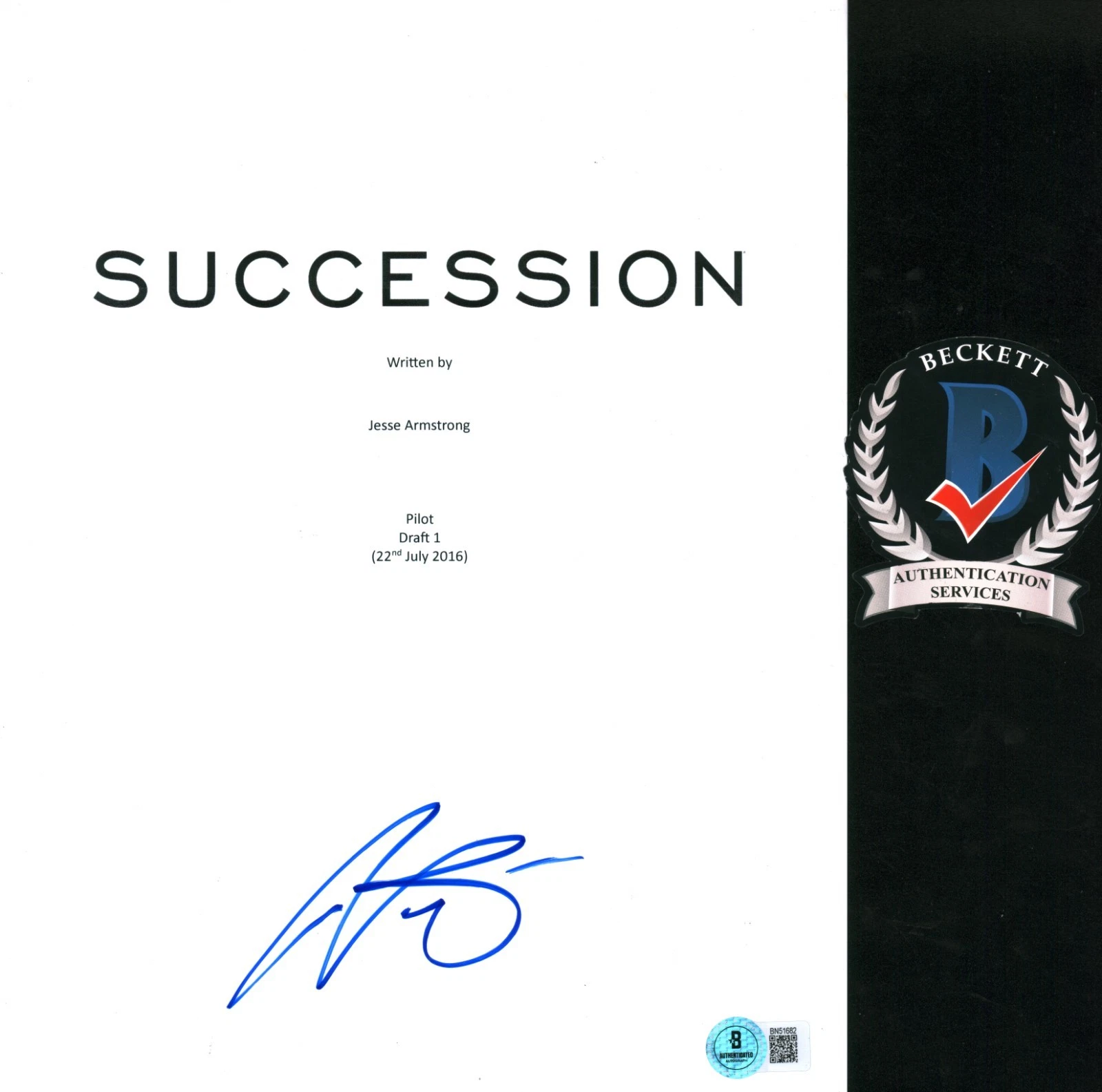 KIERAN CULKIN SIGNED SUCCESSION ROMAN ROY FULL PILOT SCRIPT BECKETT COA BAS