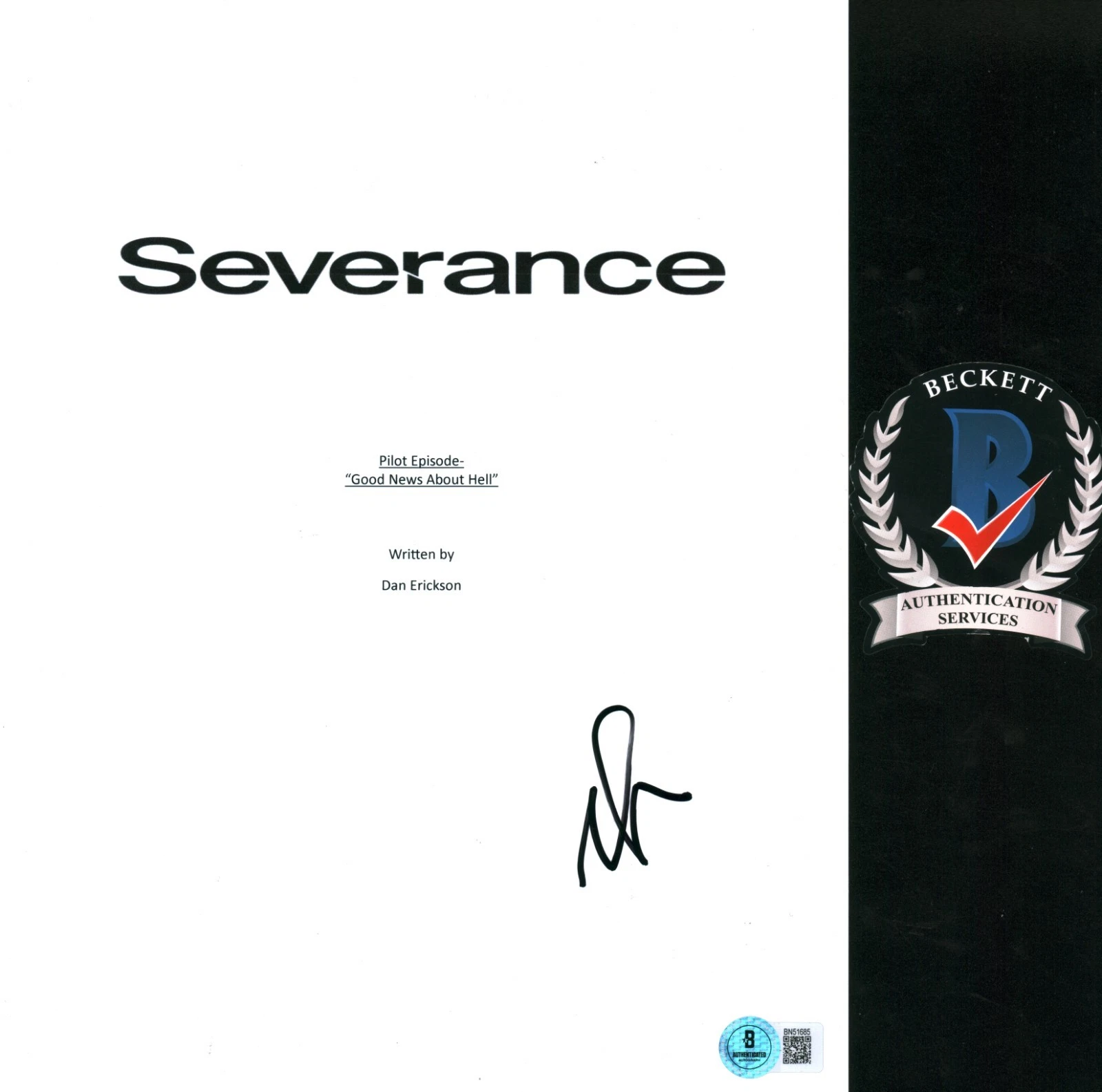 Adam Scott Signed Autograph Severance Full Pilot Script Screenplay w/ BAS COA