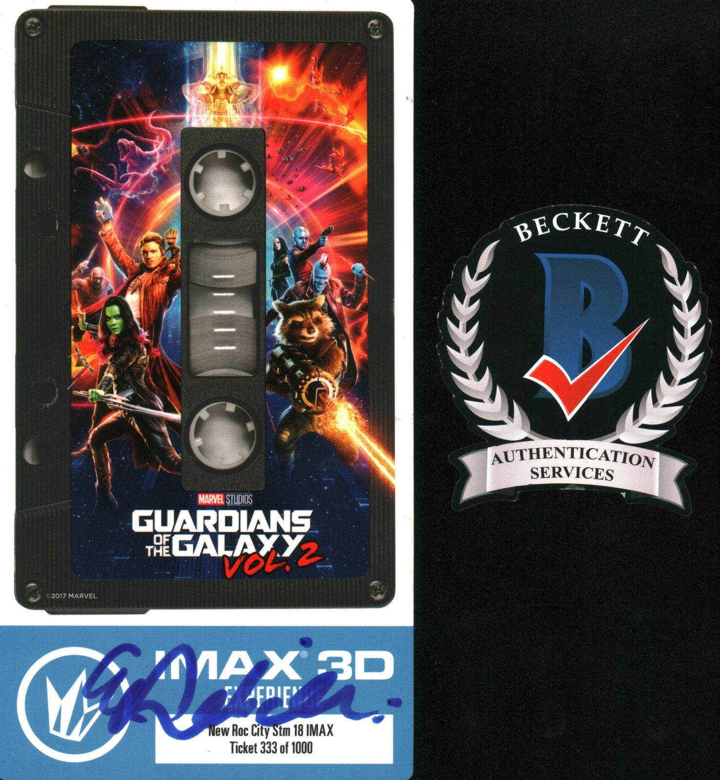 ELIZABETH DEBICKI SIGNED GUARDIANS OF THE GALAXY 2 AYESHA COLLECTIBLE TICKET COA COLLECTIBLE MEMORABILIA