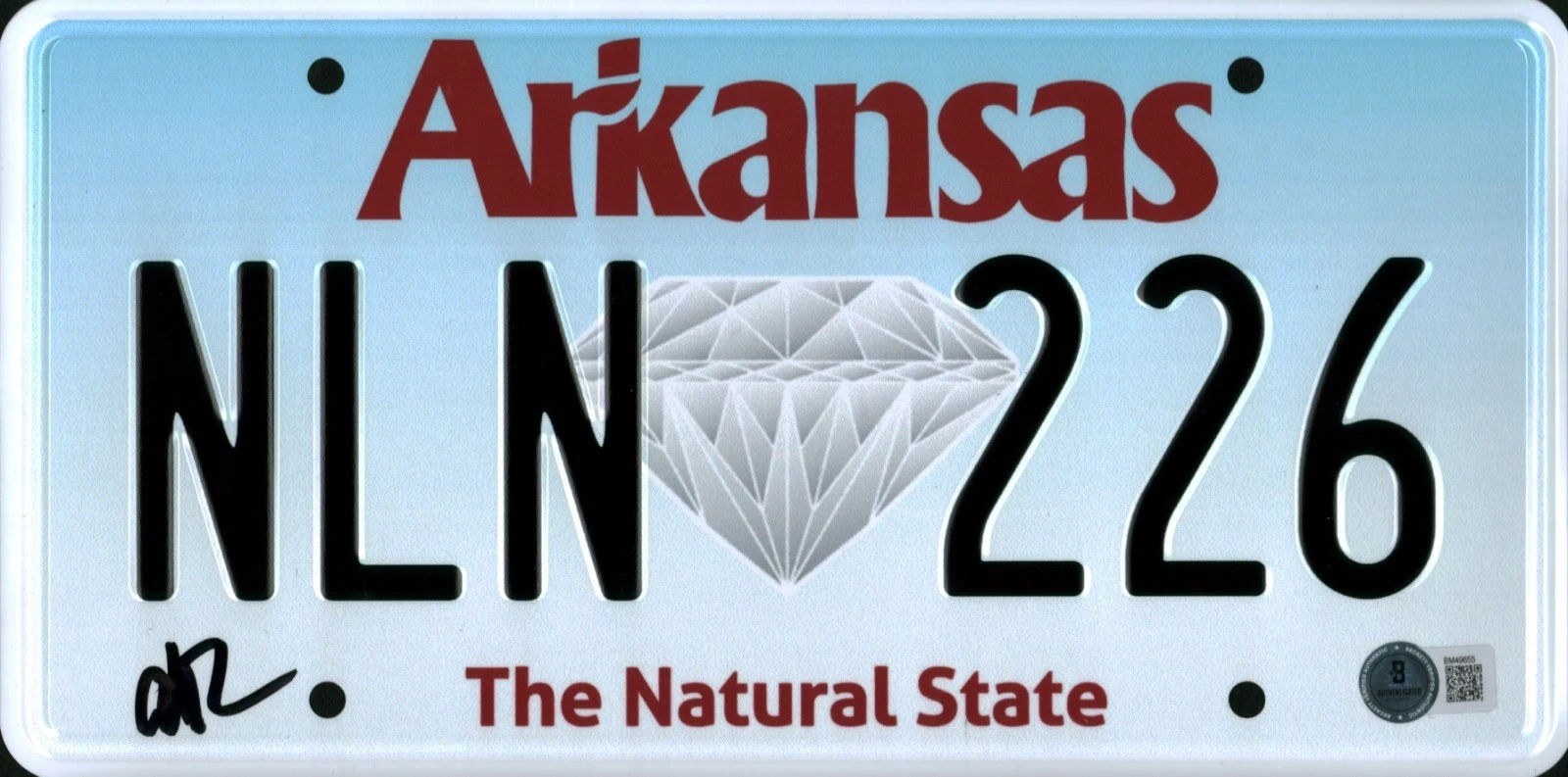 ANTHONY RAMOS SIGNED TWISTERS JAVI ARKANSAS LICENSE PLATE BECKETT BAS COA