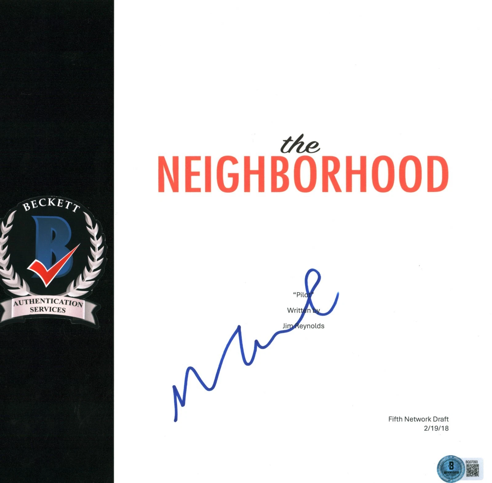 Max Greenfield Signed The Neighborhood Pilot Episode Script BAS COA