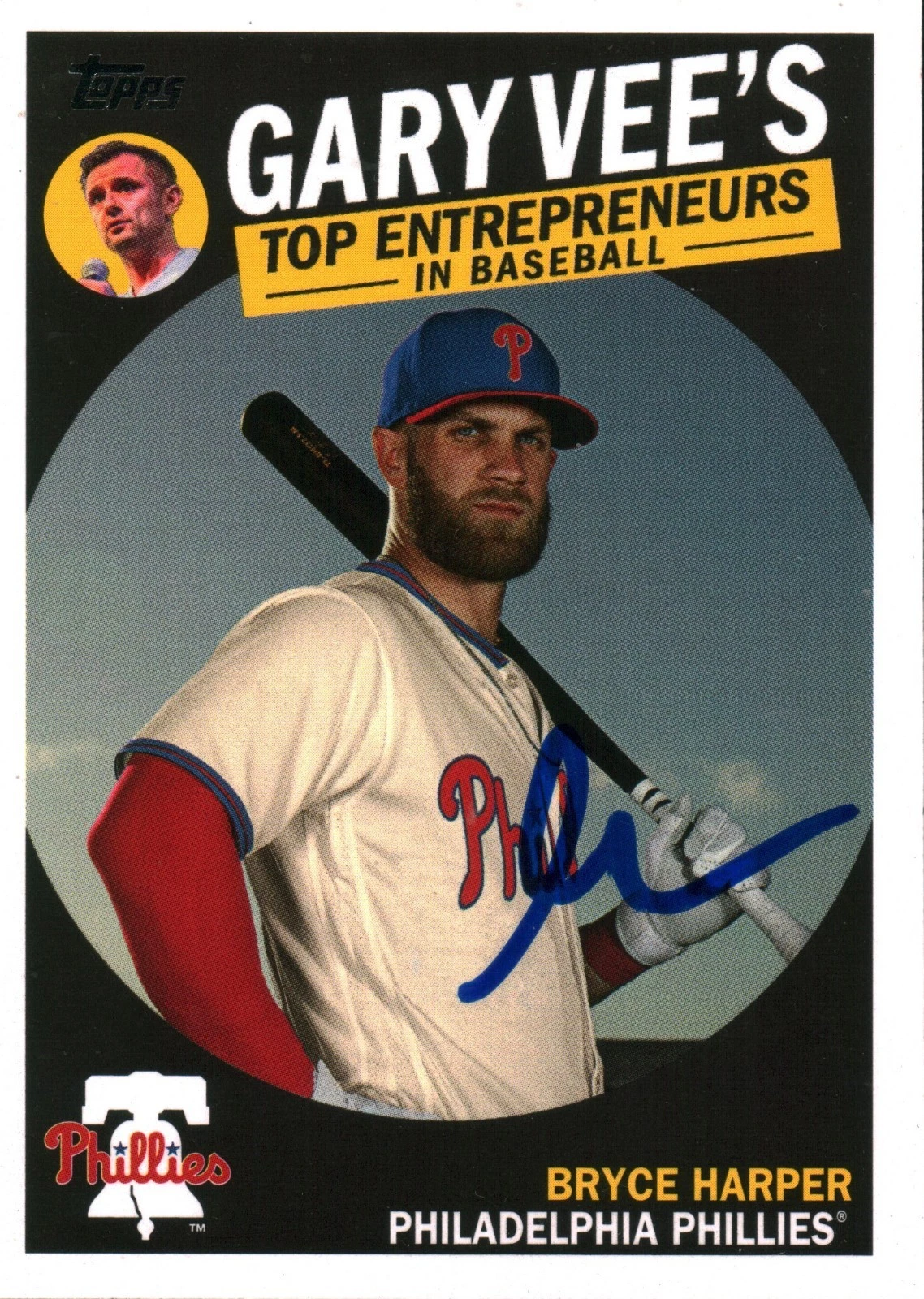 Gary Vaynerchuk Vee Signed 2019 Topps Entrepreneurs Autographed w/ Bryce Harper