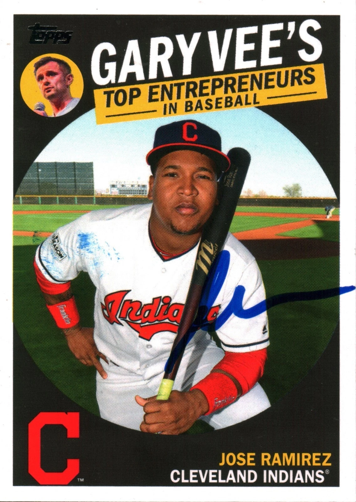 Gary Vaynerchuk Vee Signed 2019 Topps Entrepreneurs Autographed w/ Jose Ramirez