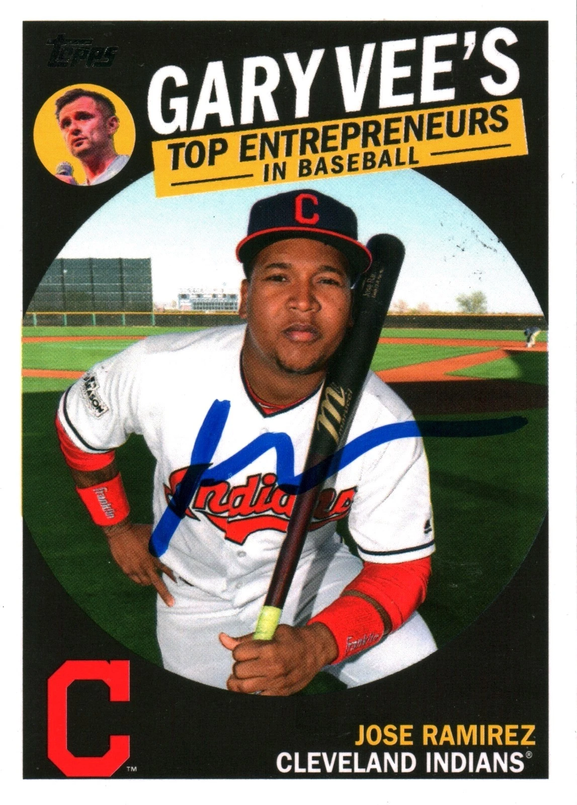 Gary Vaynerchuk Vee Signed 2019 Topps Entrepreneurs Autographed w/ Jose Ramirez