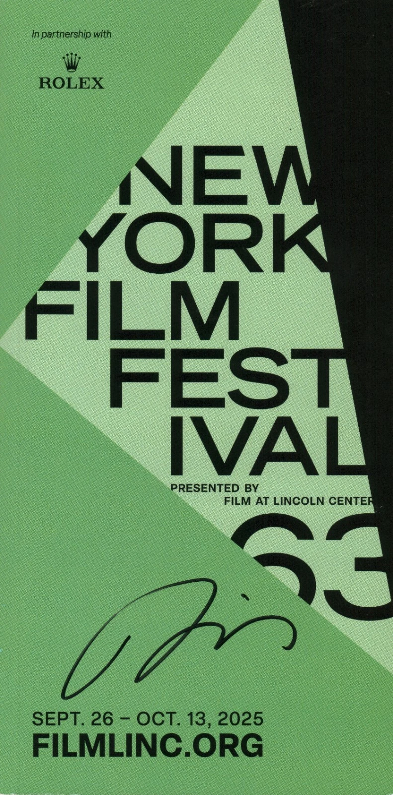 ROMAN DAY LEWIS SIGNED ANEMONE NYFF PROGRAM NEW YORK FILM FESTIVAL BAS COA COLLECTIBLE MEMORABILIA