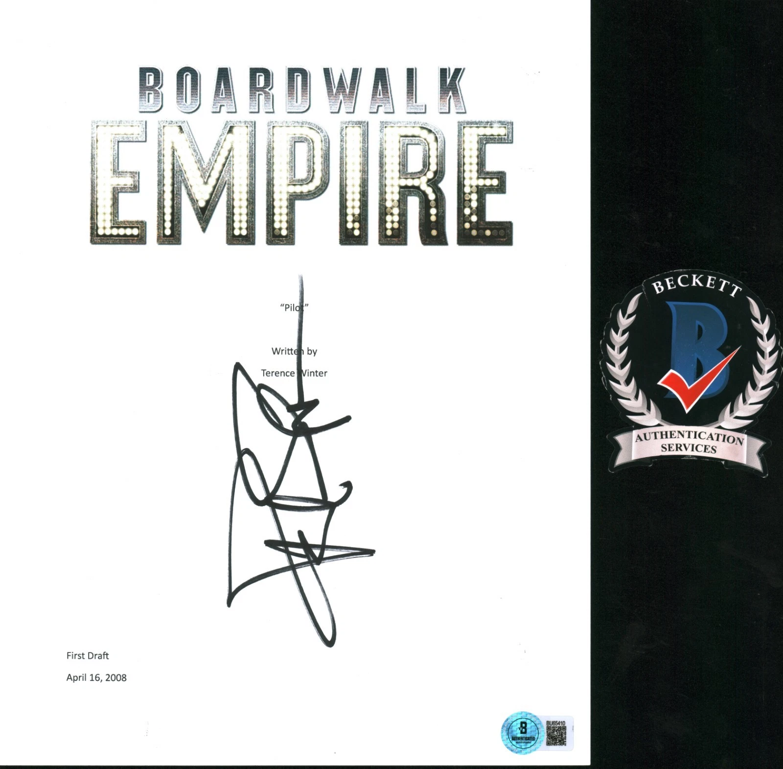 PAUL SPARKS SIGNED BOARDWALK EMPIRE PILOT TV SCRIPT FULL BECKETT BAS COA