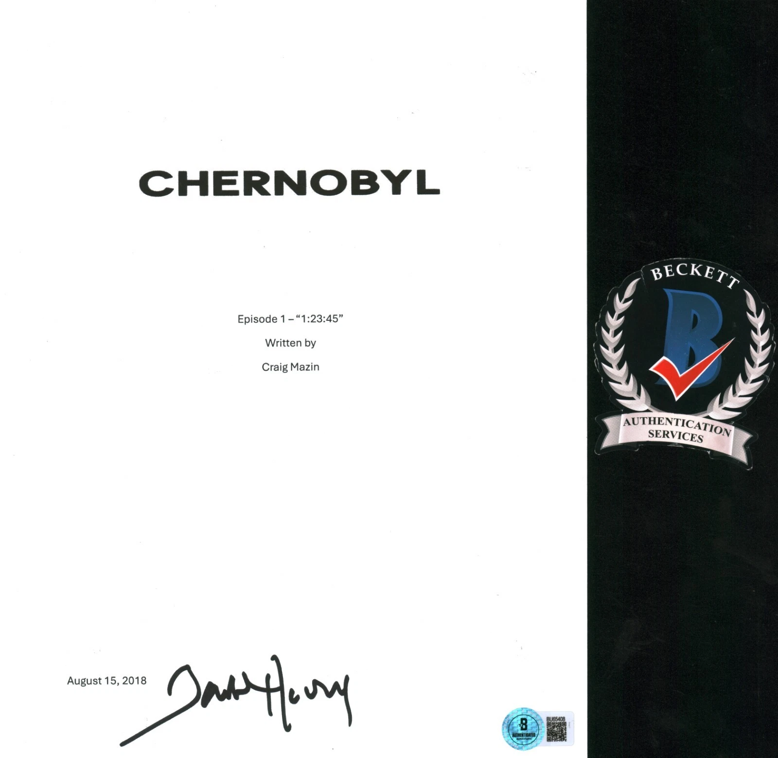 Jared Harris Signed Chernobyl HBO Hit Show Full Pilot Script BAS COA