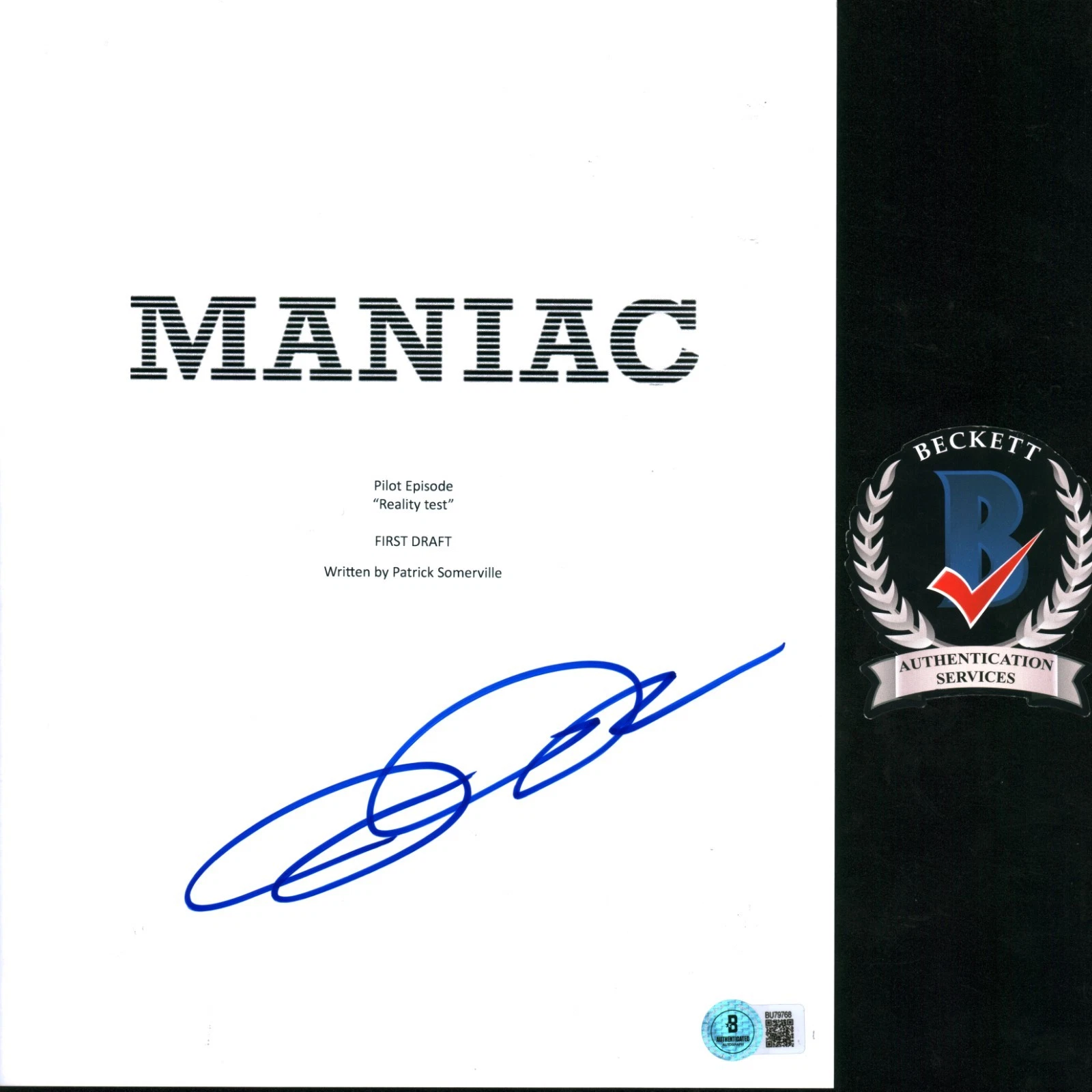 Justin Theroux Signed Autographed Maniac Full Pilot Script Beckett COA BAS