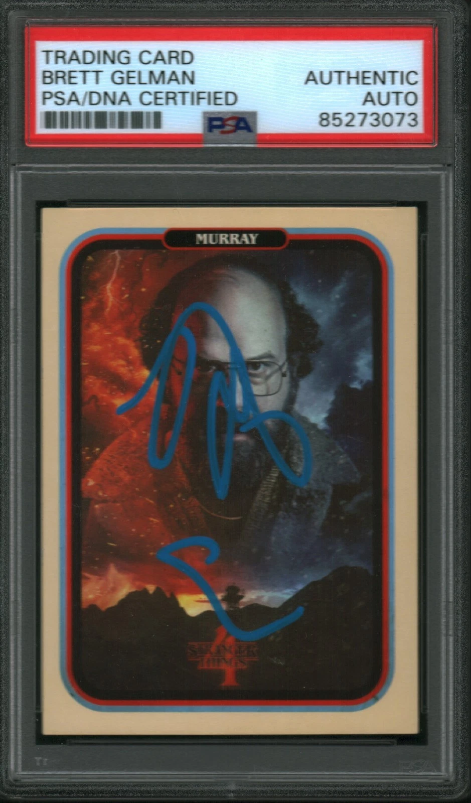 BRETT GELMAN SIGNED STRANGER THINGS MURRAY TRADING CARD PSA ZEROCOOL SEASON 4
