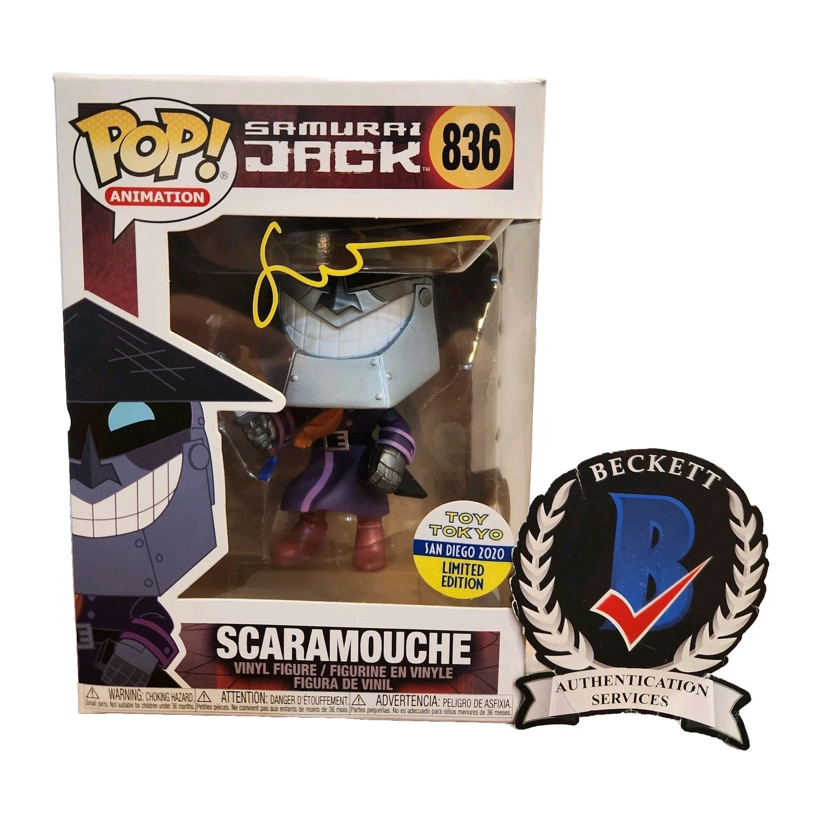 Genndy Tartakovsky Signed Samurai Jack Creator Funko Pop Scaramouche  BAS COA
