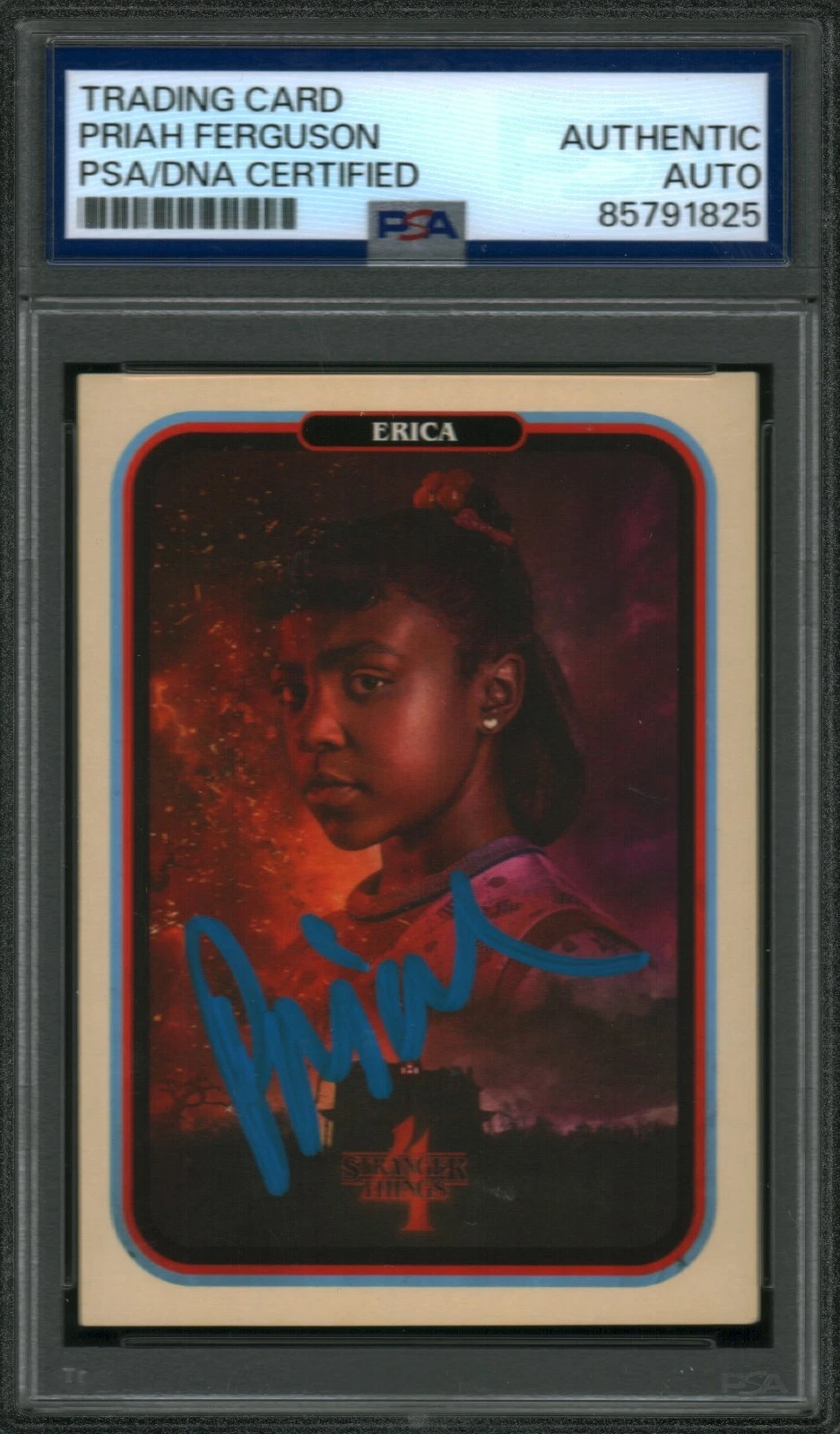 PRIAH FERGUSON SIGNED STRANGER THINGS ERIKA TRADING CARD PSA ZEROCOOL SEASON 4