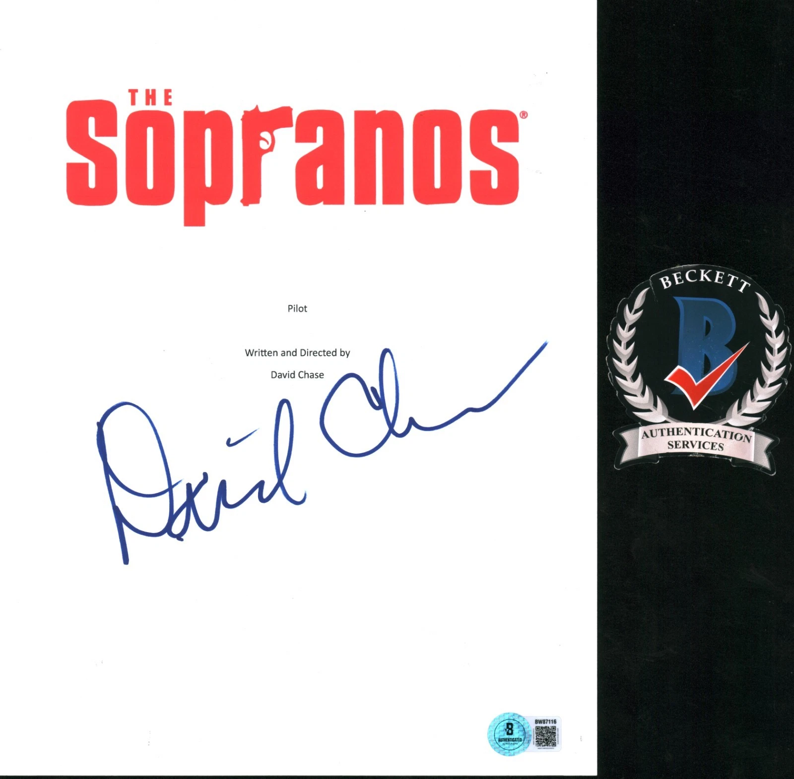 David Chase Signed Autograph The Sopranos Pilot Script Screenplay w/ Beckett COA