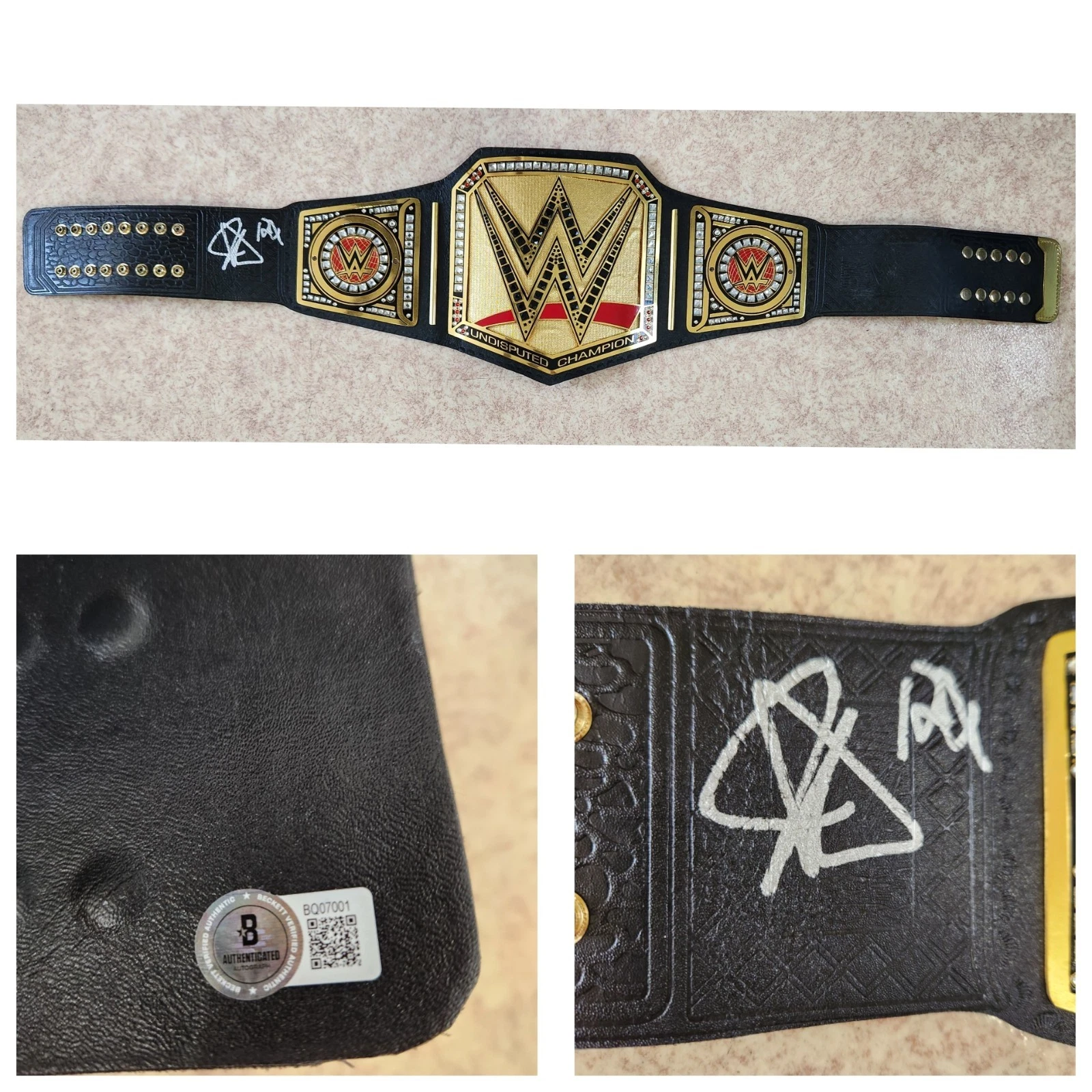 John Cena Signed Autographed WWE World Championship Belt 17x Champ Title BAS COA