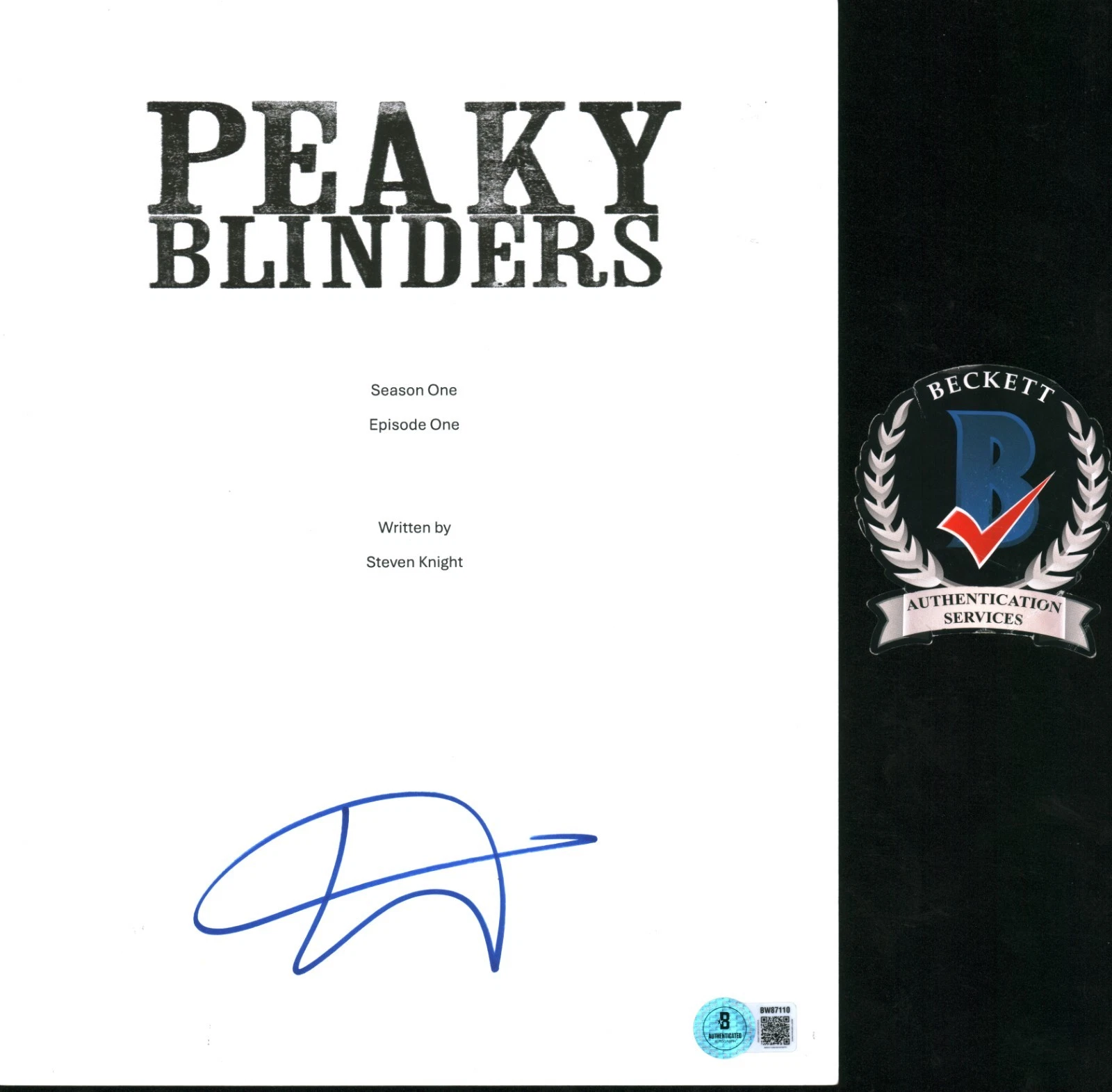 Steven Knight Signed Autograph Peaky Blinders Pilot Script Screenplay w/ BAS COA